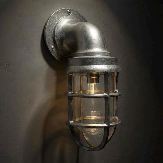 Raw Cast Pewter Bulkhead Outdoor and Bathroom Sconce Wall Light 10.5 Inch
