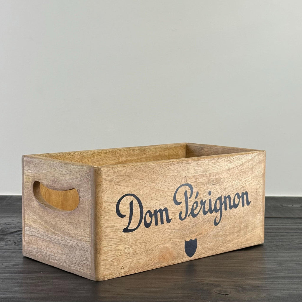 Natural Wood Champagne Storage Crate Set