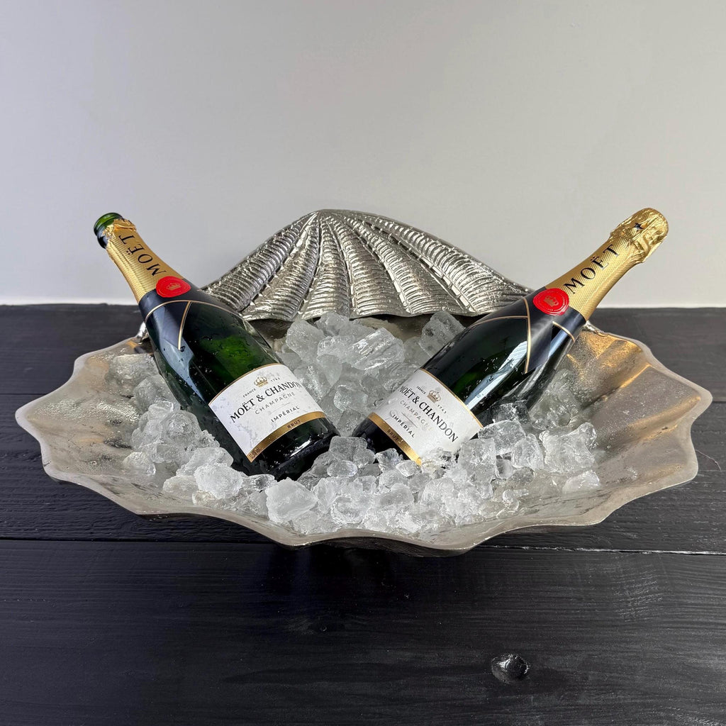 Clamshell Solid Champagne Ice Bucket Wine Cooler