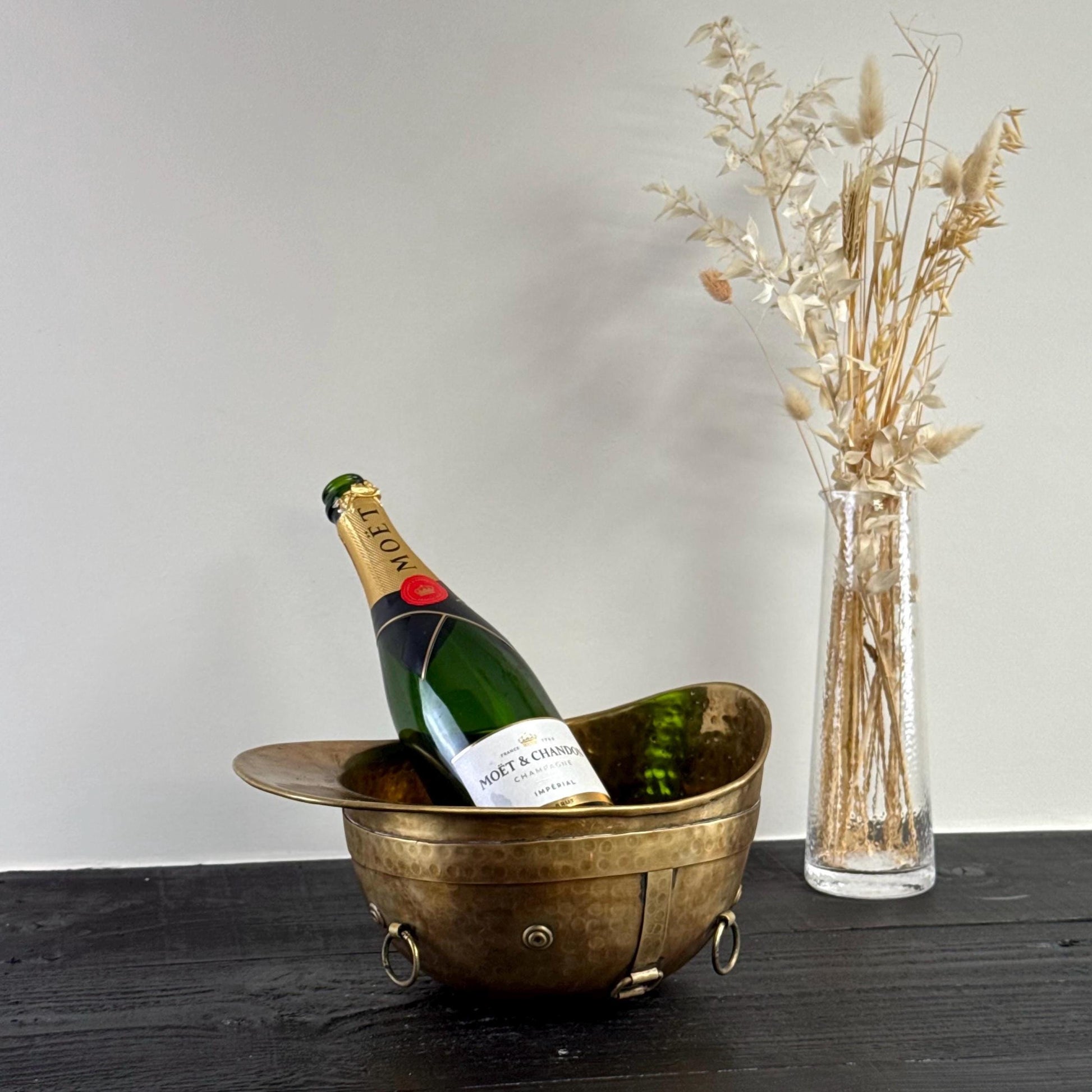 Polo Helmet Solid Antique Brass Champagne Ice Bucket