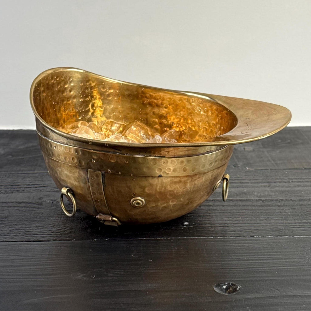 Polo Helmet Solid Antique Brass Champagne Ice Bucket