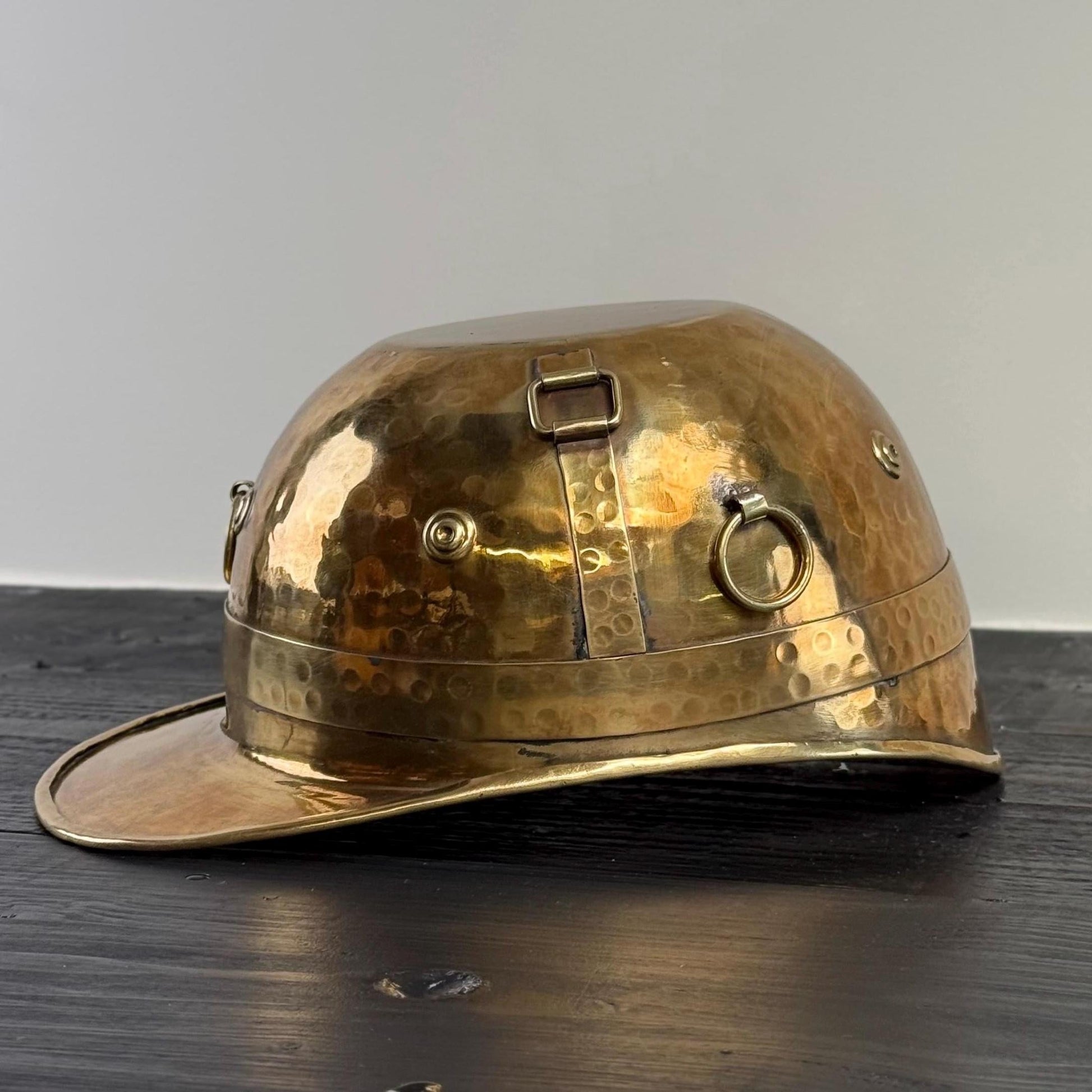 Polo Helmet Solid Antique Brass Champagne Ice Bucket