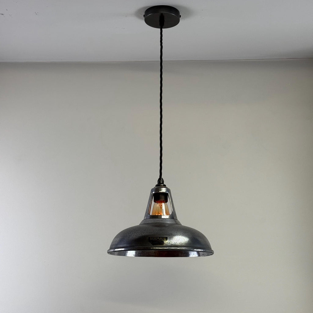 Silver Cast Aluminium Pendant Light 11 Inch