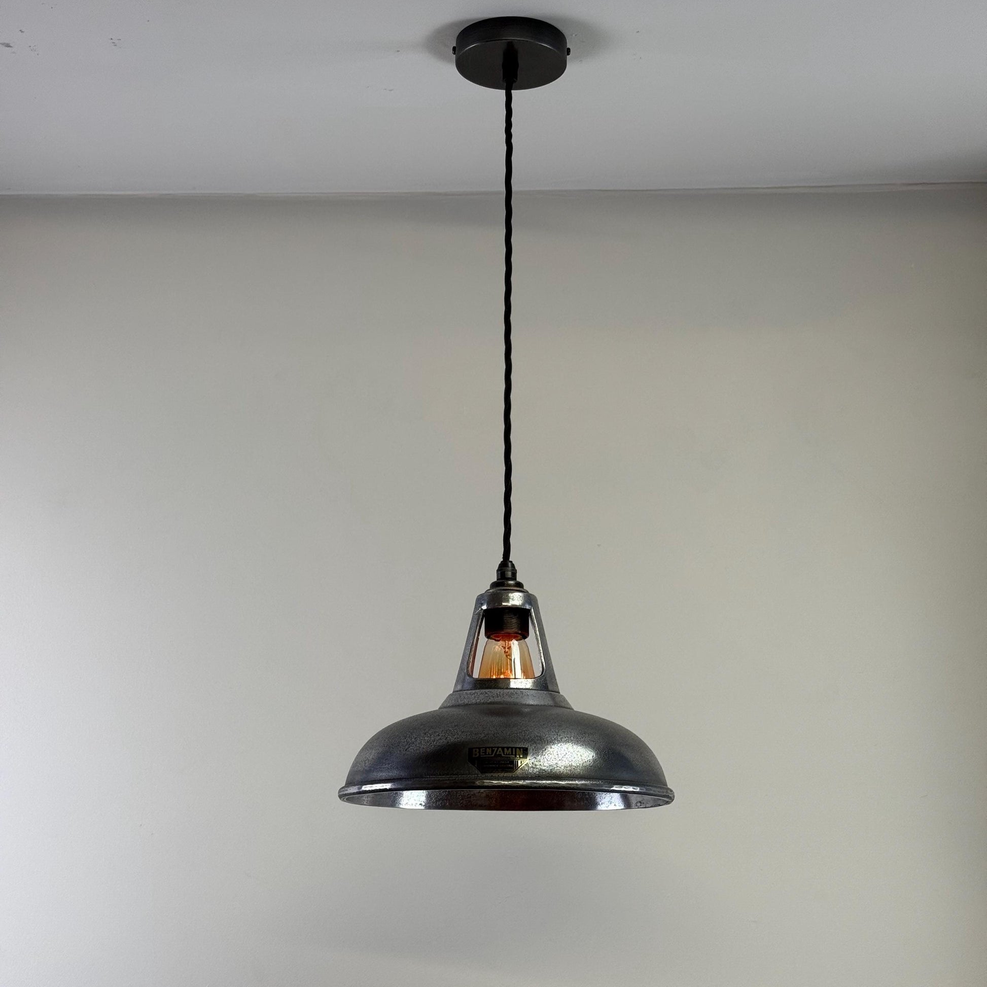 Silver Cast Aluminium Pendant Light 11 Inch