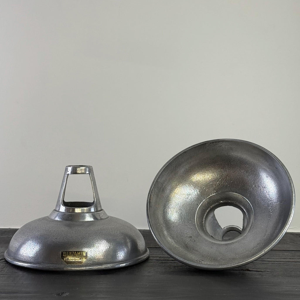 Silver Cast Aluminium Pendant Light 11 Inch