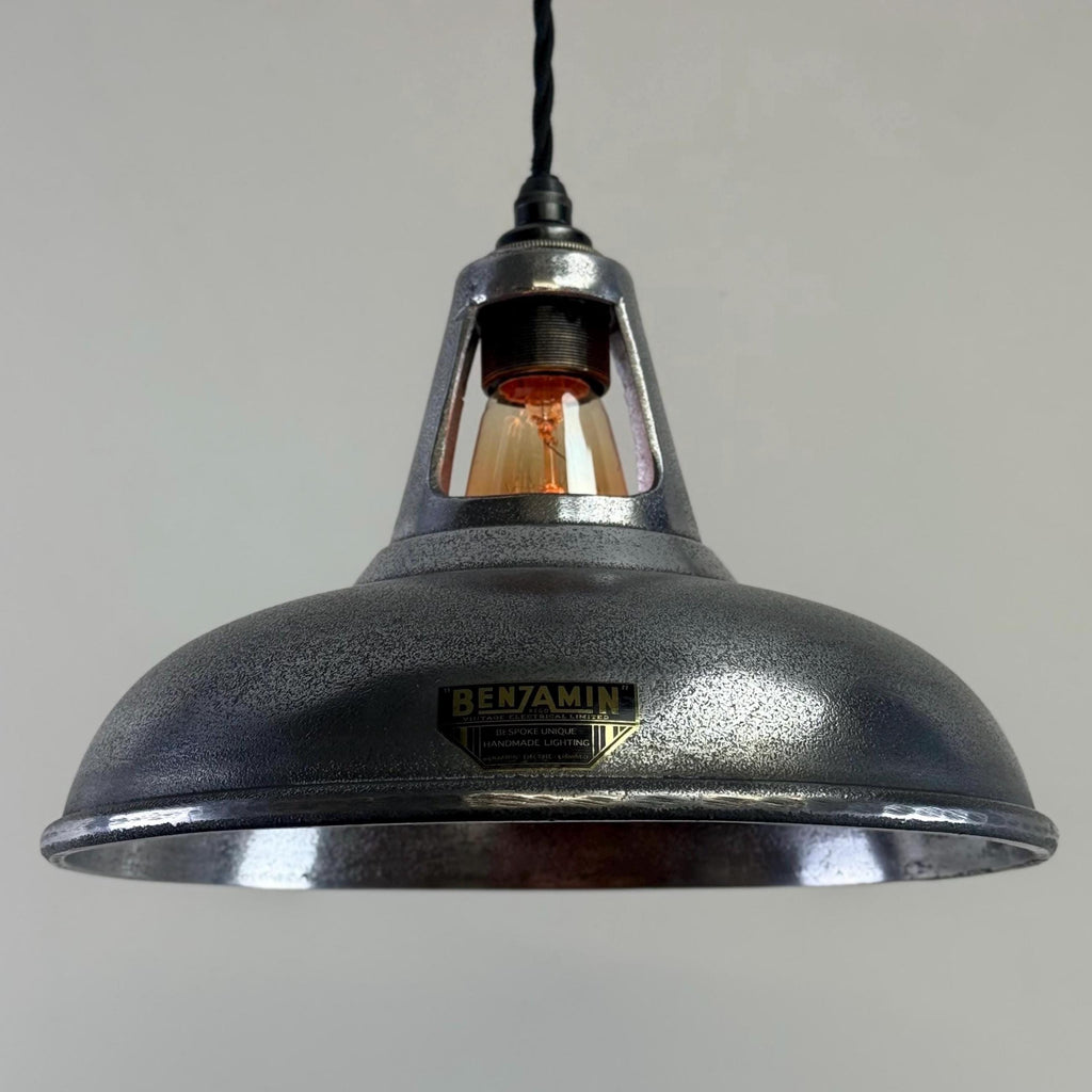 Silver Cast Aluminium Pendant Light 11 Inch