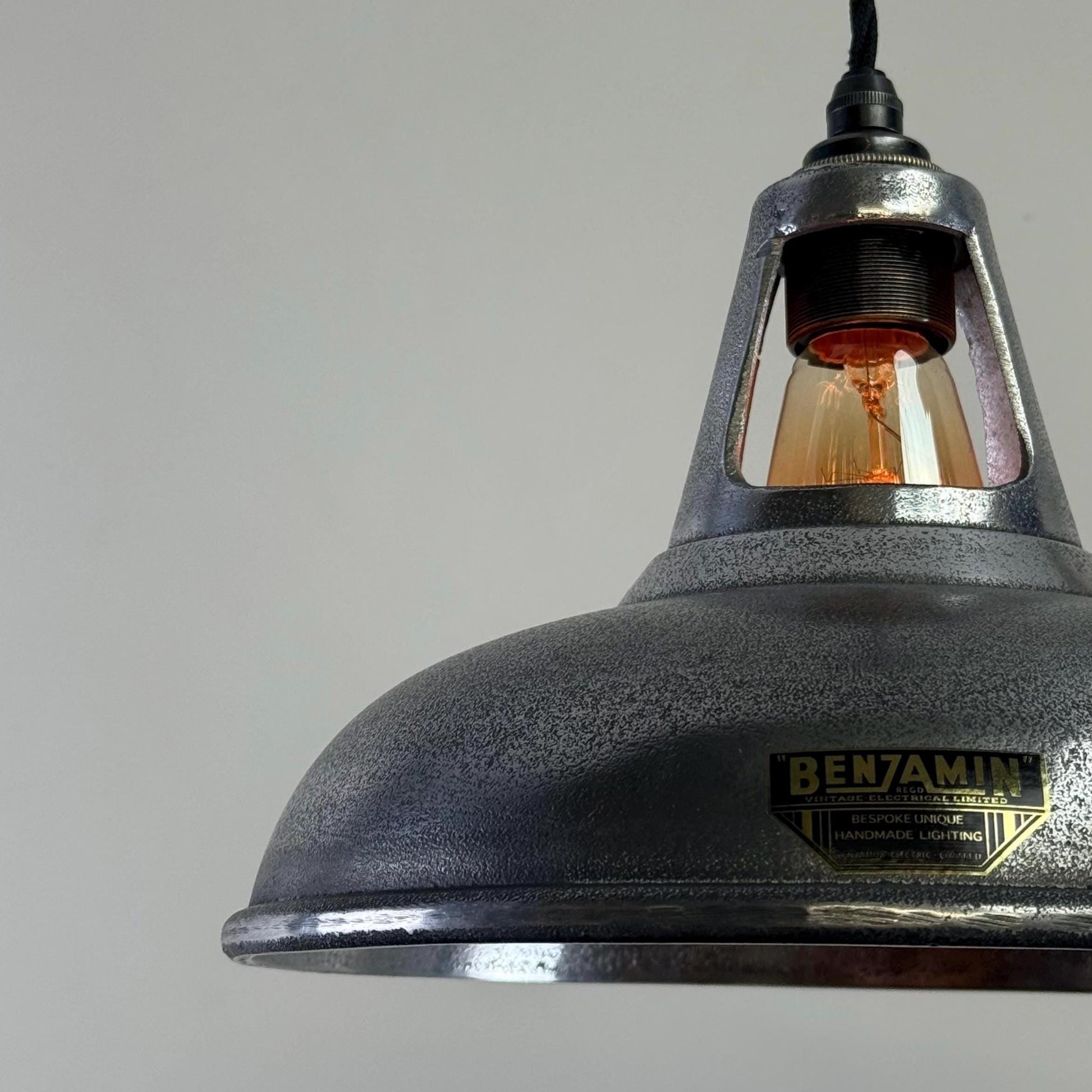Silver Cast Aluminium Pendant Light 11 Inch