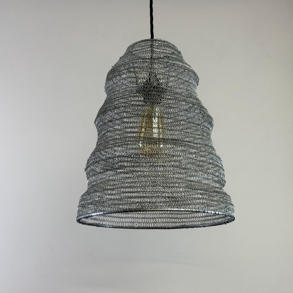 Walton ~ Beehive Large Silver Wire Mesh Lampshade Pendant Ceiling Light