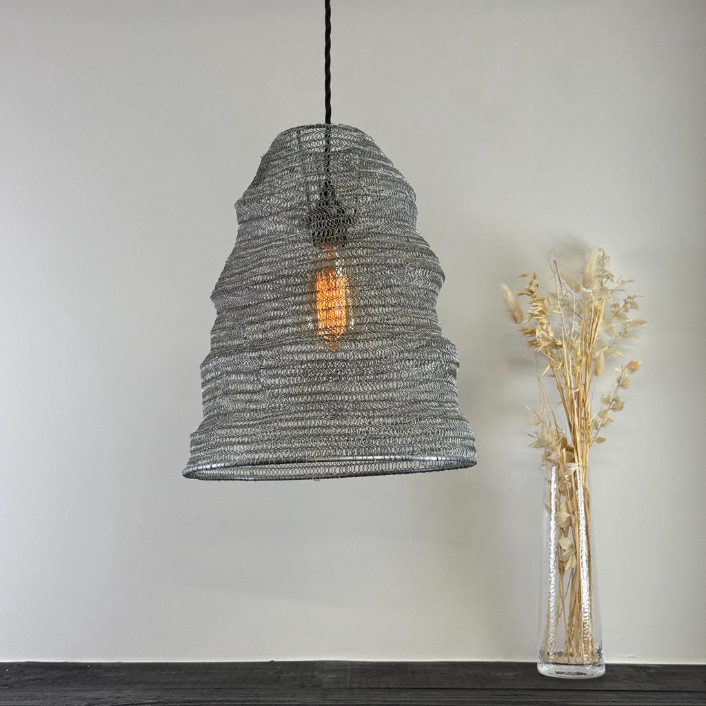 Walton ~ Beehive Large Silver Wire Mesh Lampshade Pendant Ceiling Light