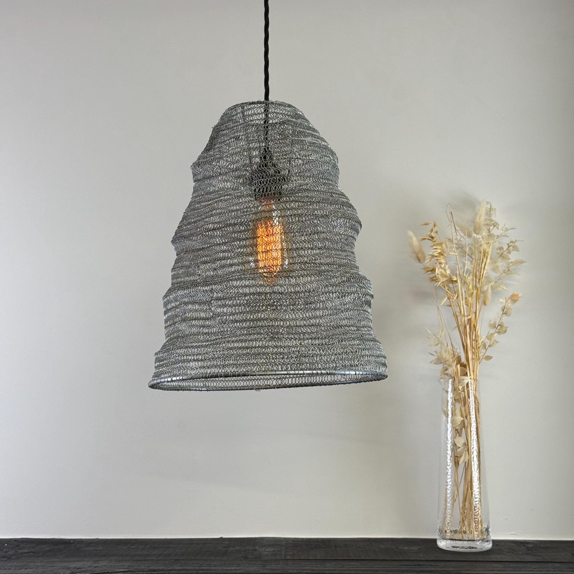 Walton ~ Beehive Large Silver Wire Mesh Lampshade Pendant Ceiling Light