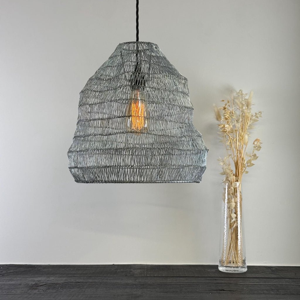 Walton ~ Beehive Large Silver Wire Mesh Lampshade Pendant Ceiling Light