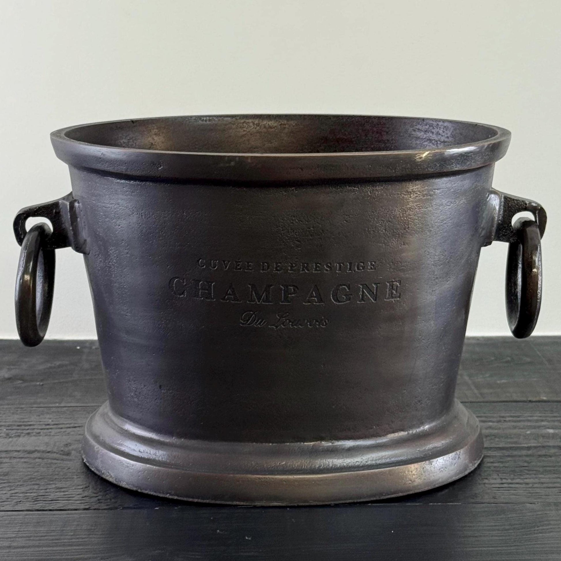 Black Copper Gatsby Solid Cast Engraved Champagne Ice Bucket