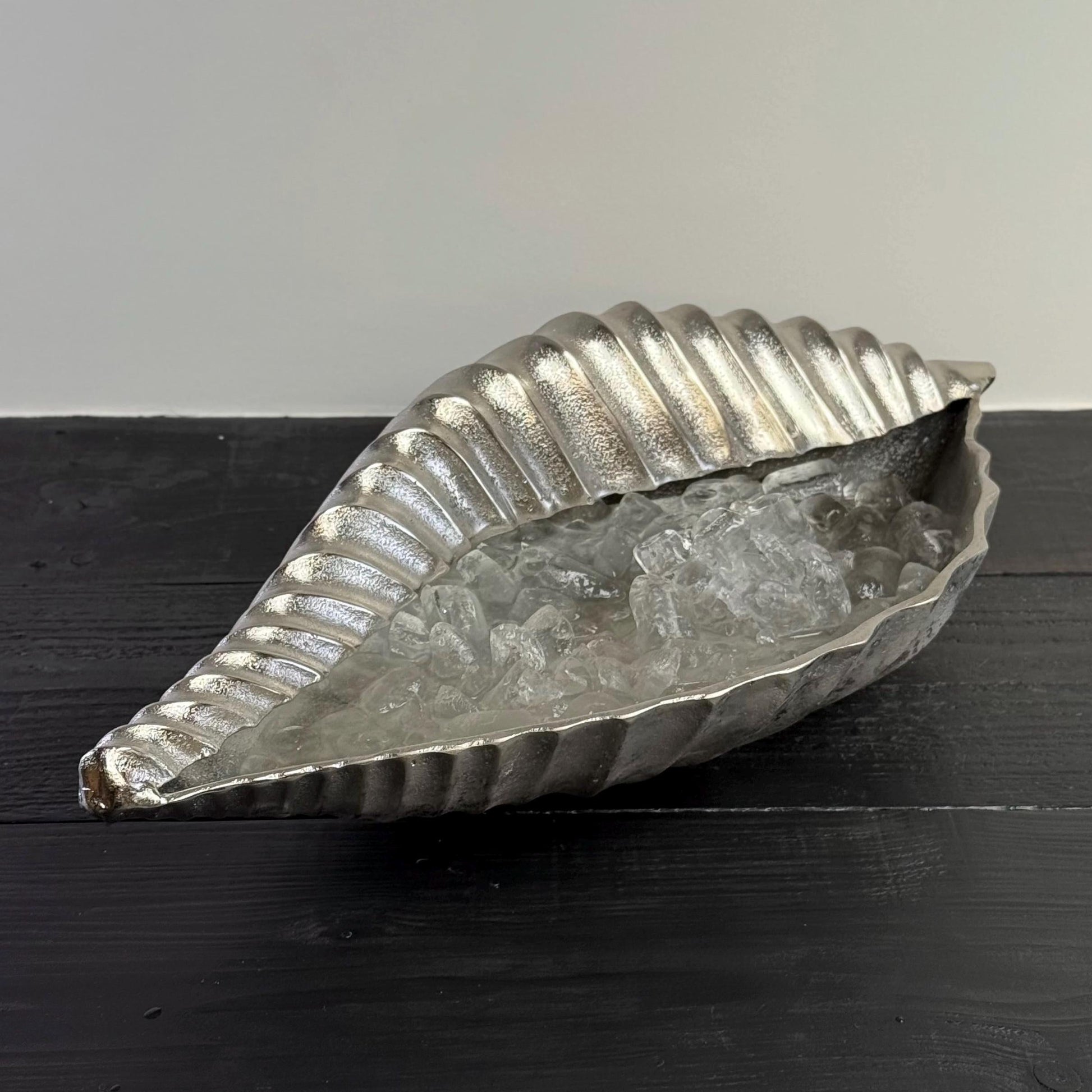 Clamshell Solid Cast Champagne Ice Bucket Wine Cooler