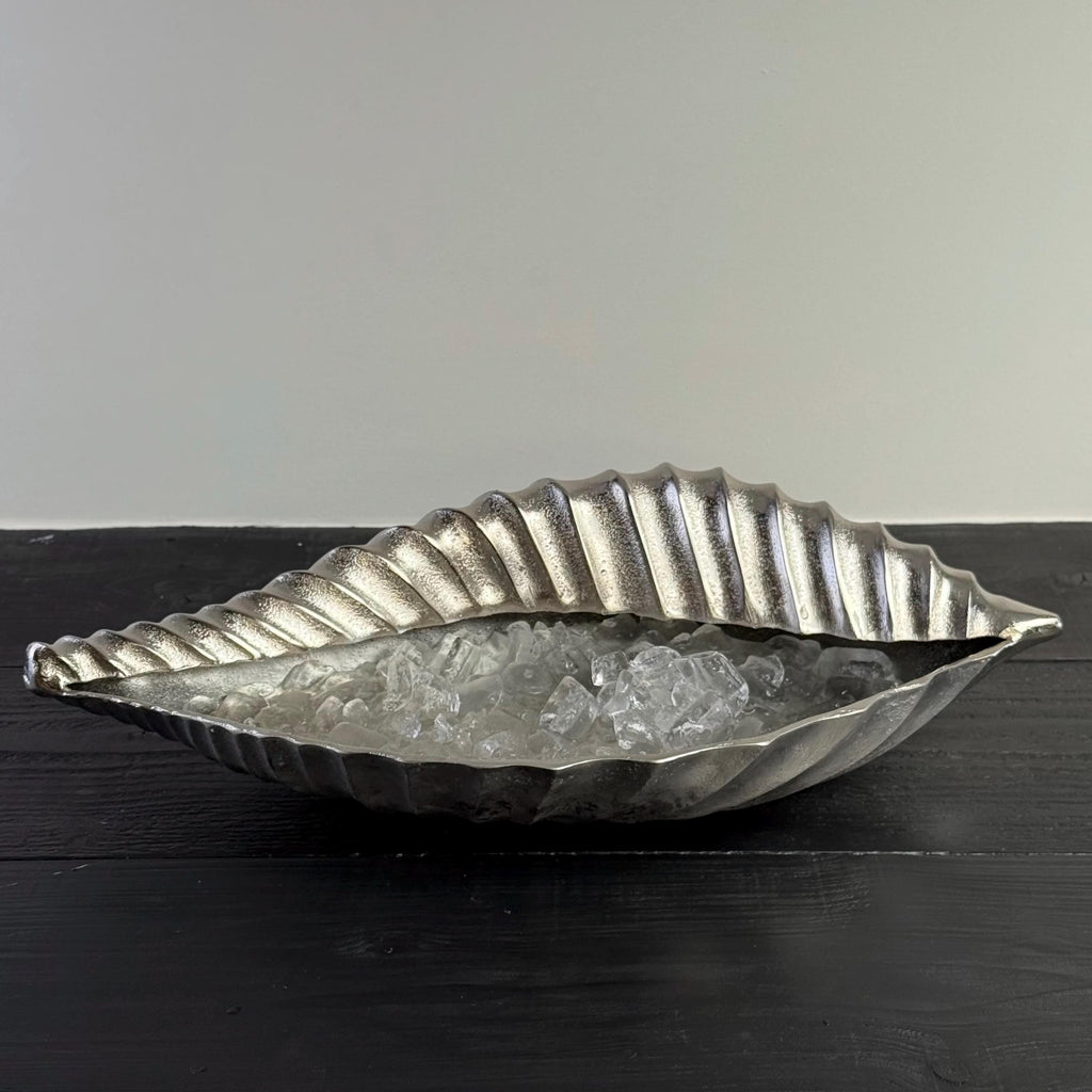 Clamshell Solid Cast Champagne Ice Bucket Wine Cooler