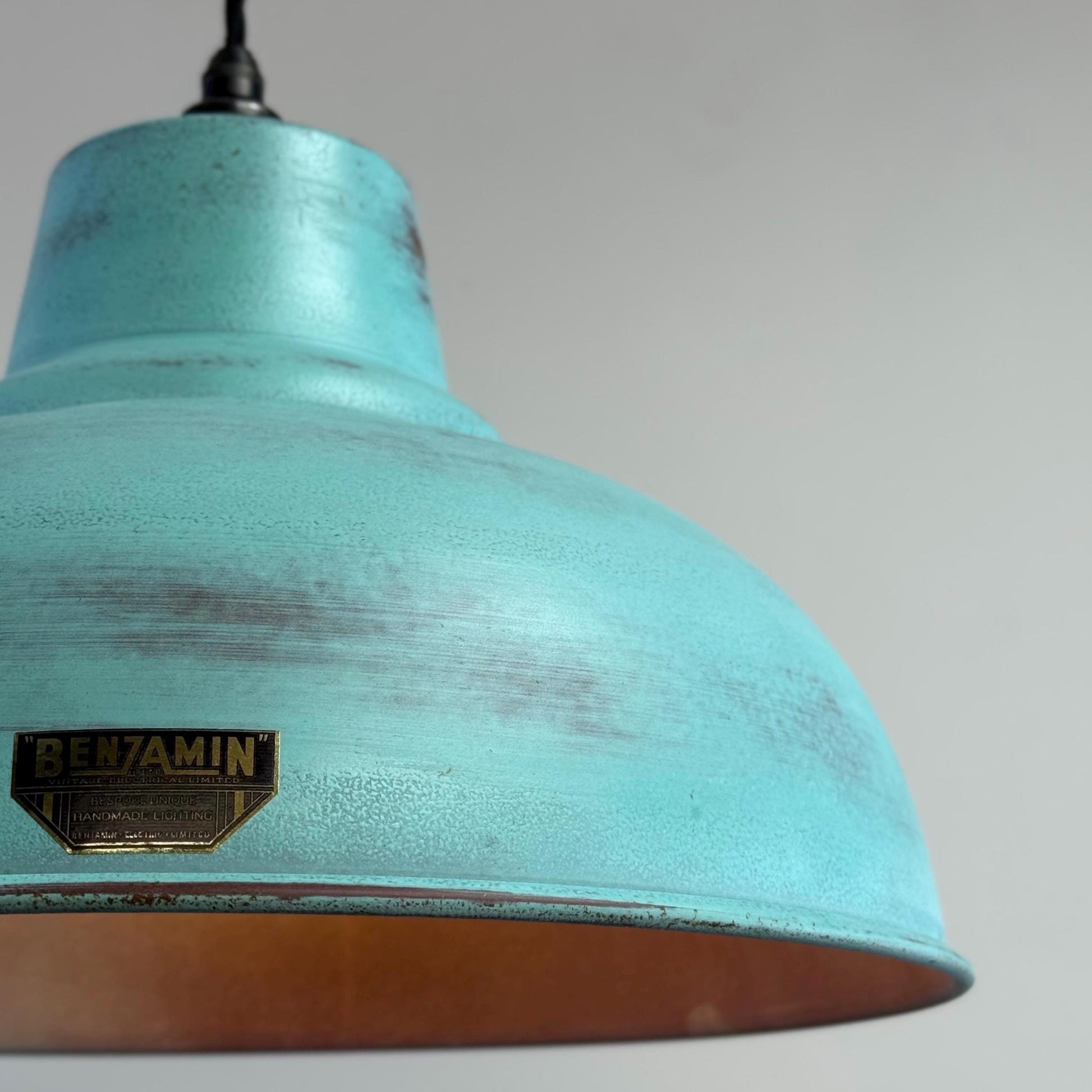 Copper Verdigris Patina Industrial Pendant Light