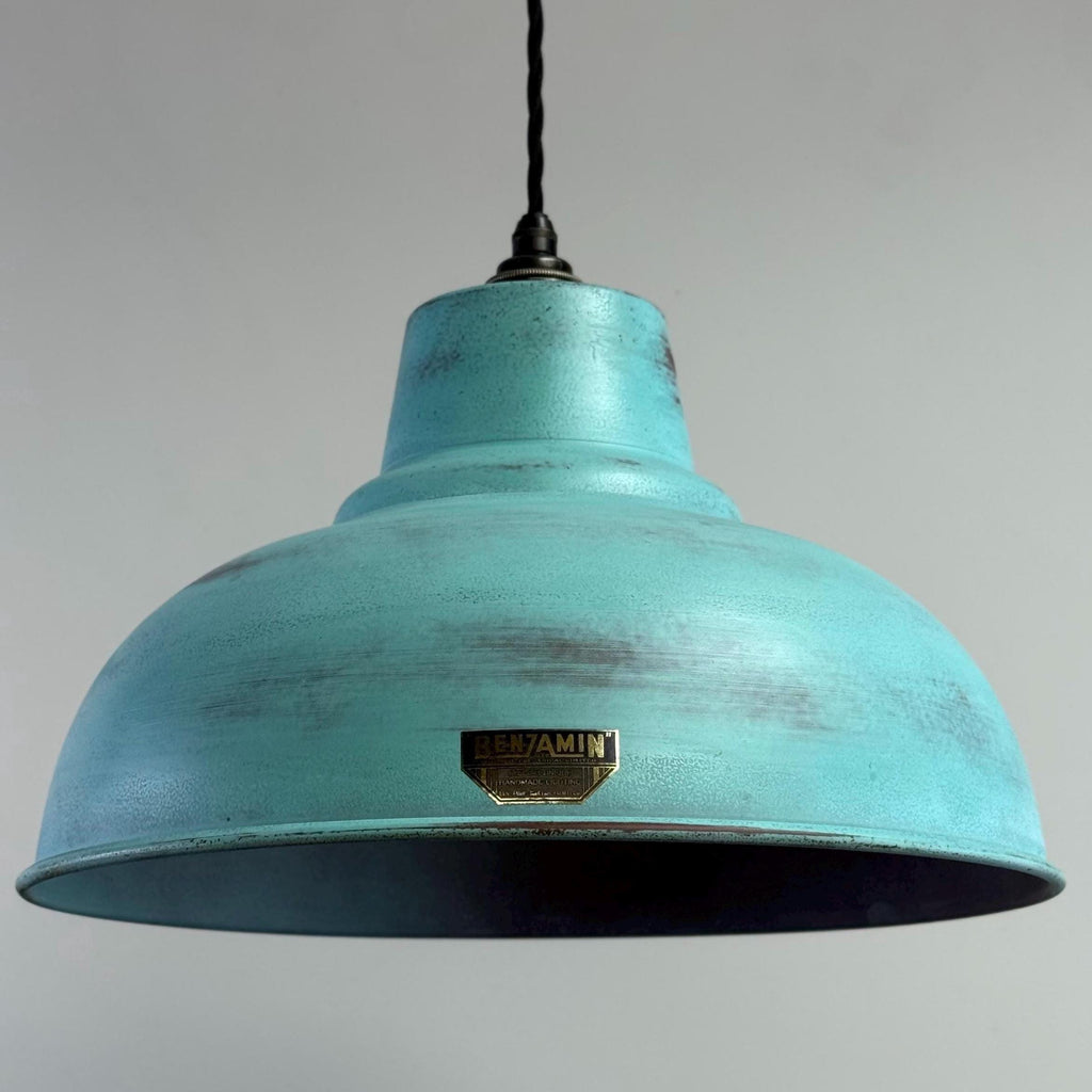 Copper Verdigris Patina Industrial Pendant Light
