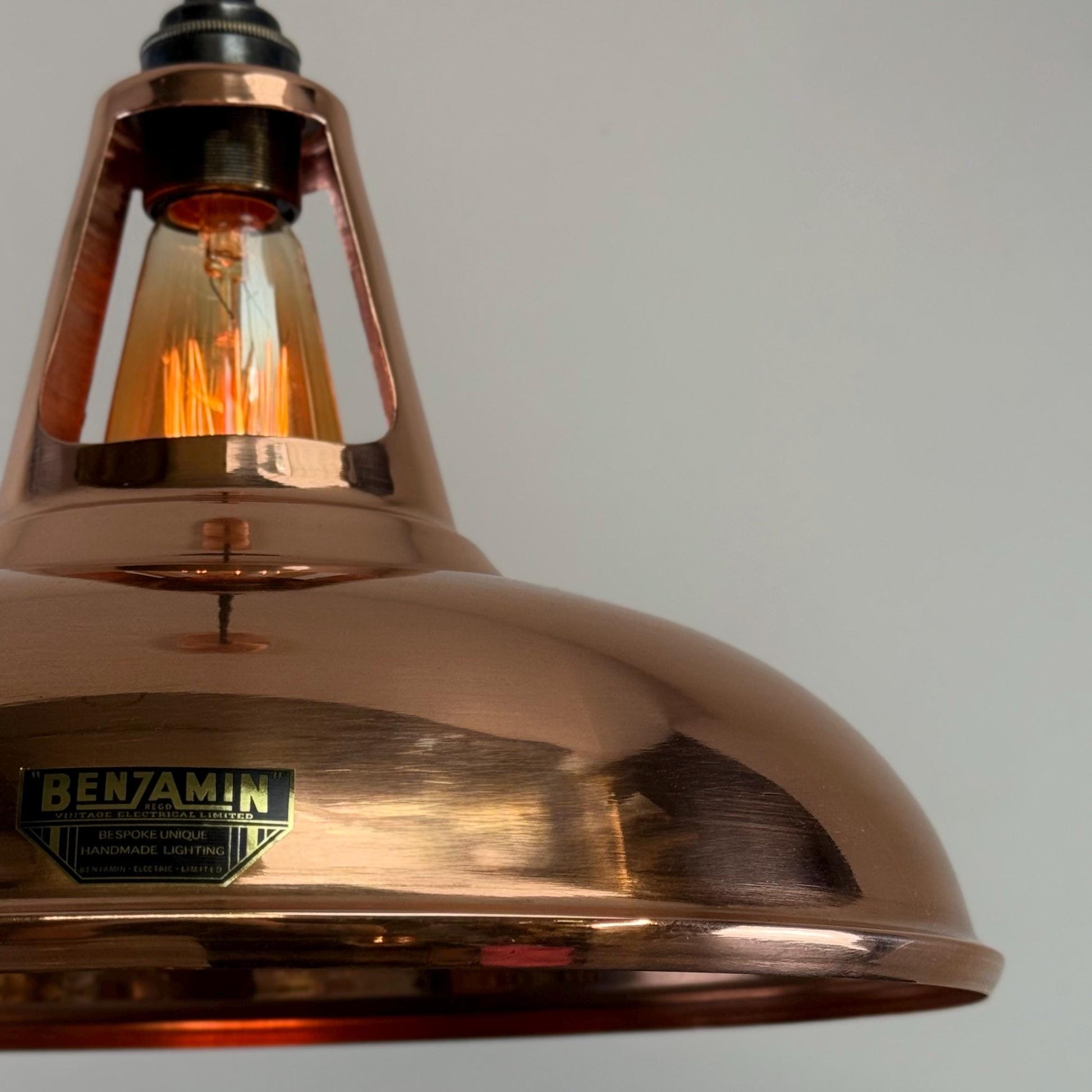 Cawston XL Solid Copper Slotted Pendant Light 14 Inch