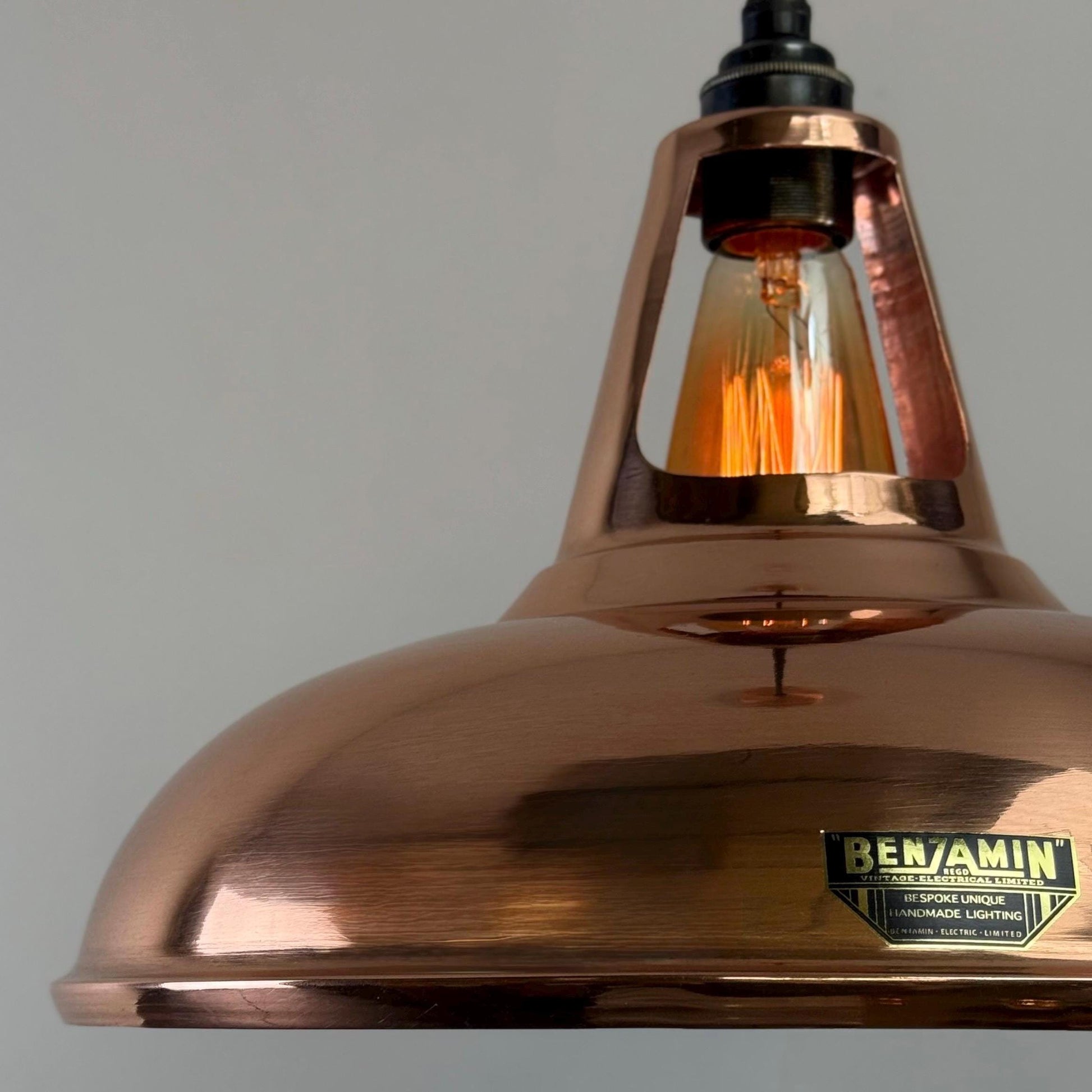 Cawston XL Solid Copper Slotted Pendant Light 14 Inch