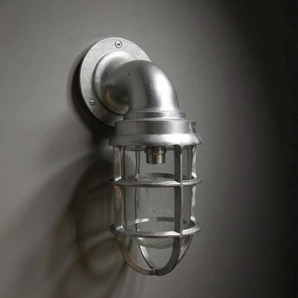 Raw Cast Pewter Bulkhead Outdoor and Bathroom Sconce Wall Light 10.5 Inch