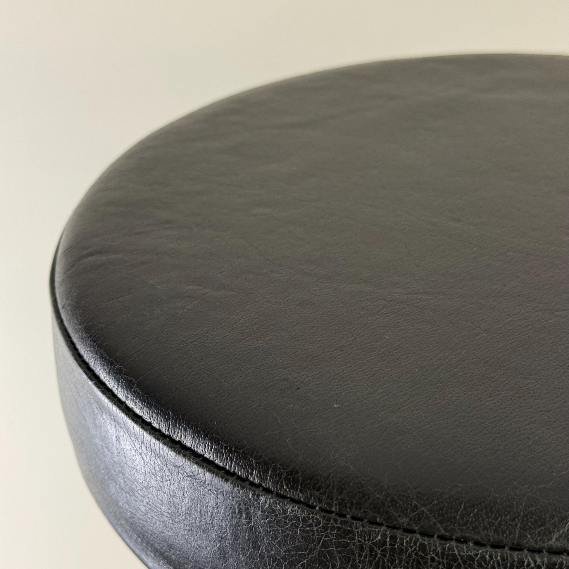 Patinated Brass Industrial Leather Bar Stool Vintage Style