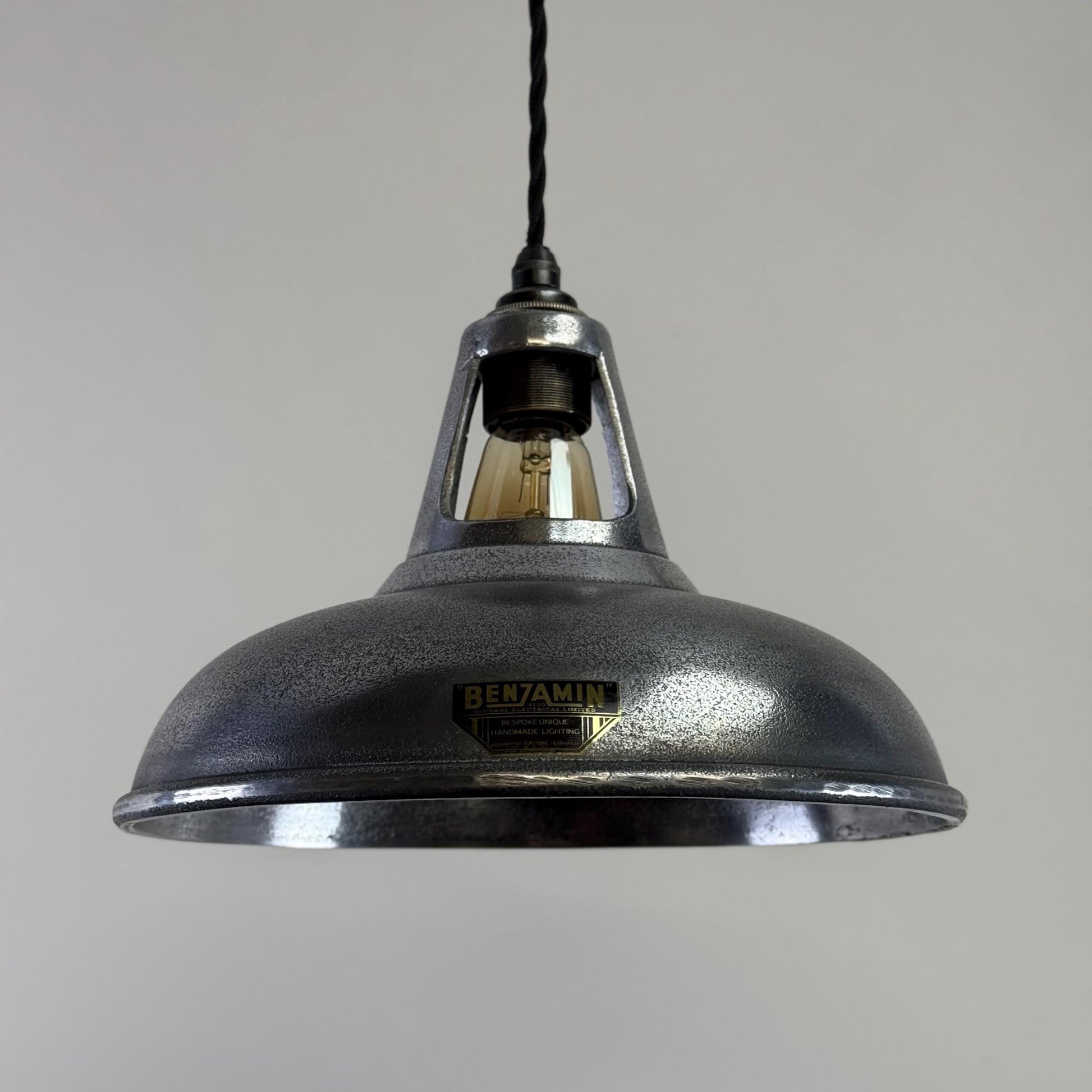 Silver Cast Aluminium Pendant Light 11 Inch