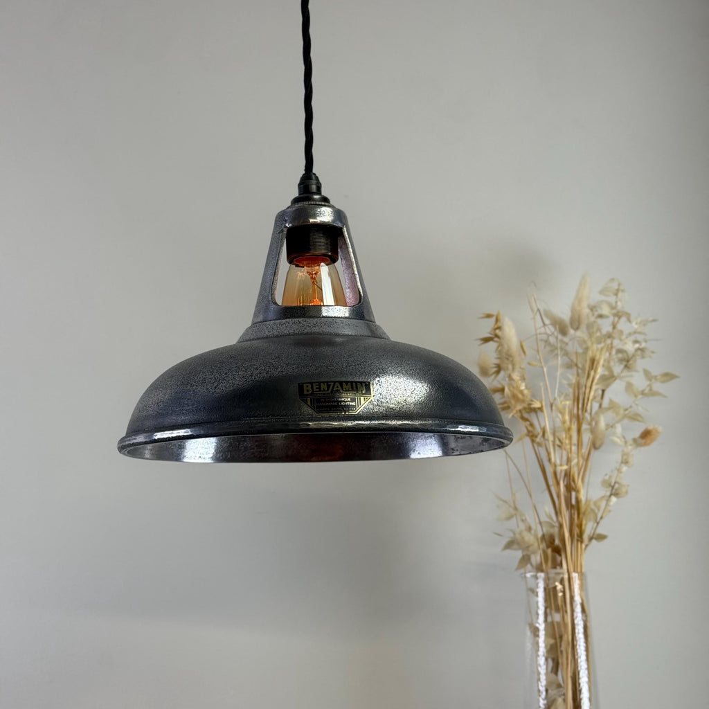 Silver Cast Aluminium Pendant Light 11 Inch