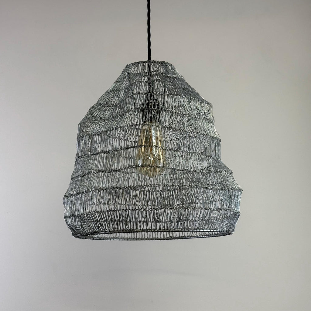 Walton ~ Beehive Large Silver Wire Mesh Lampshade Pendant Ceiling Light