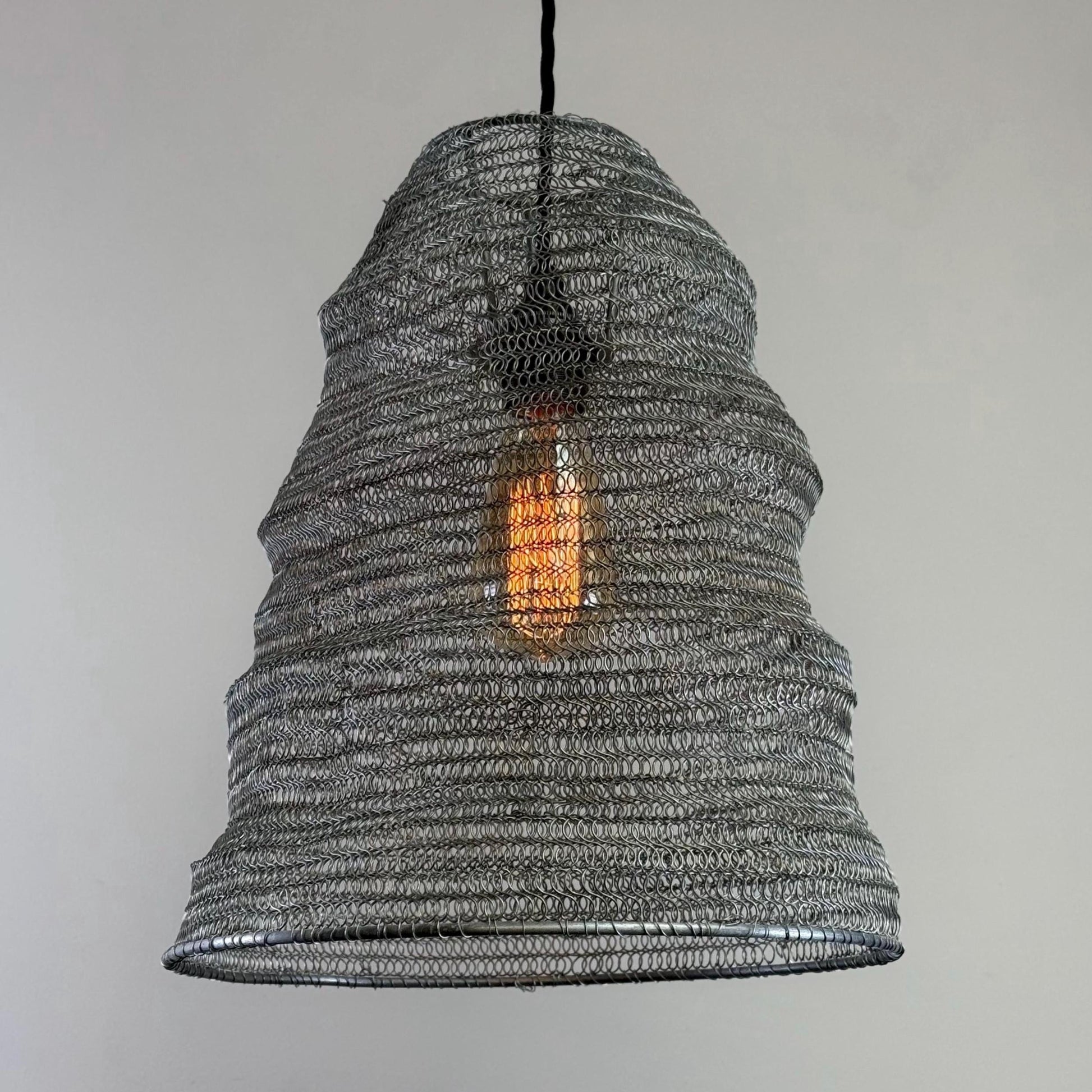 Walton ~ Beehive Large Silver Wire Mesh Lampshade Pendant Ceiling Light