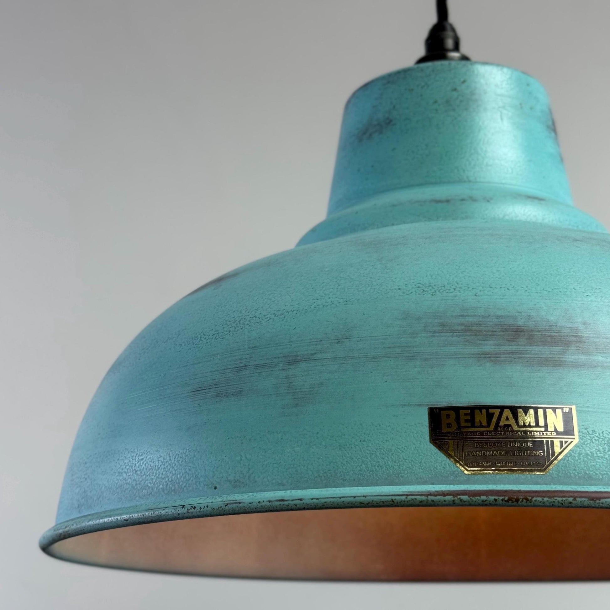 Copper Verdigris Patina Industrial Pendant Light