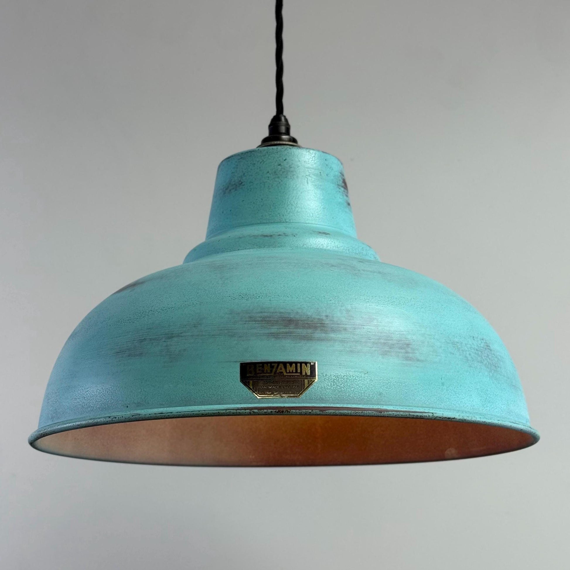 Copper Verdigris Patina Industrial Pendant Light