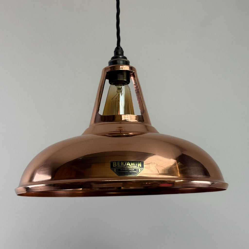 Cawston XL Solid Copper Slotted Pendant Light 14 Inch