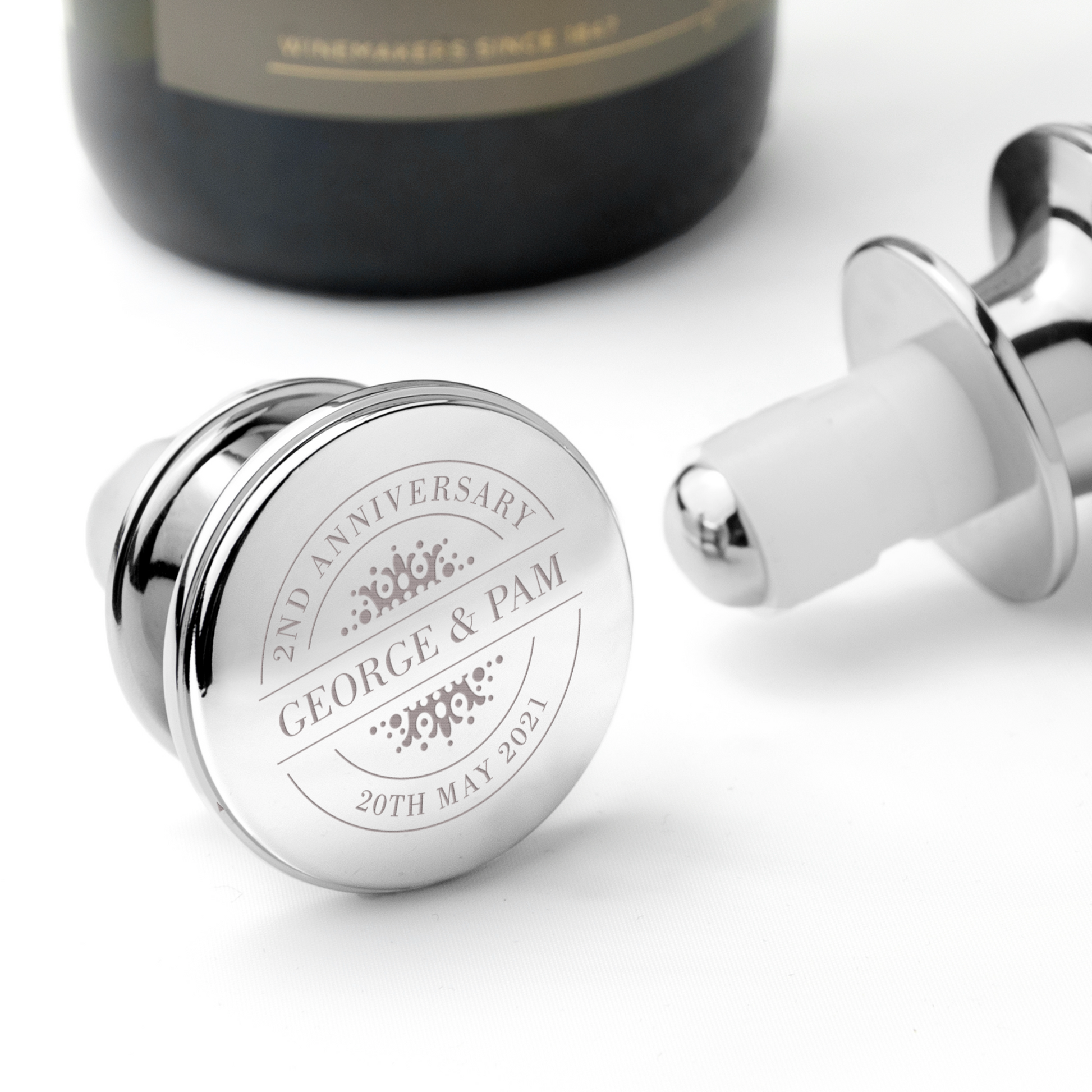 Personalised Silver Anniversary Bottle Stopper