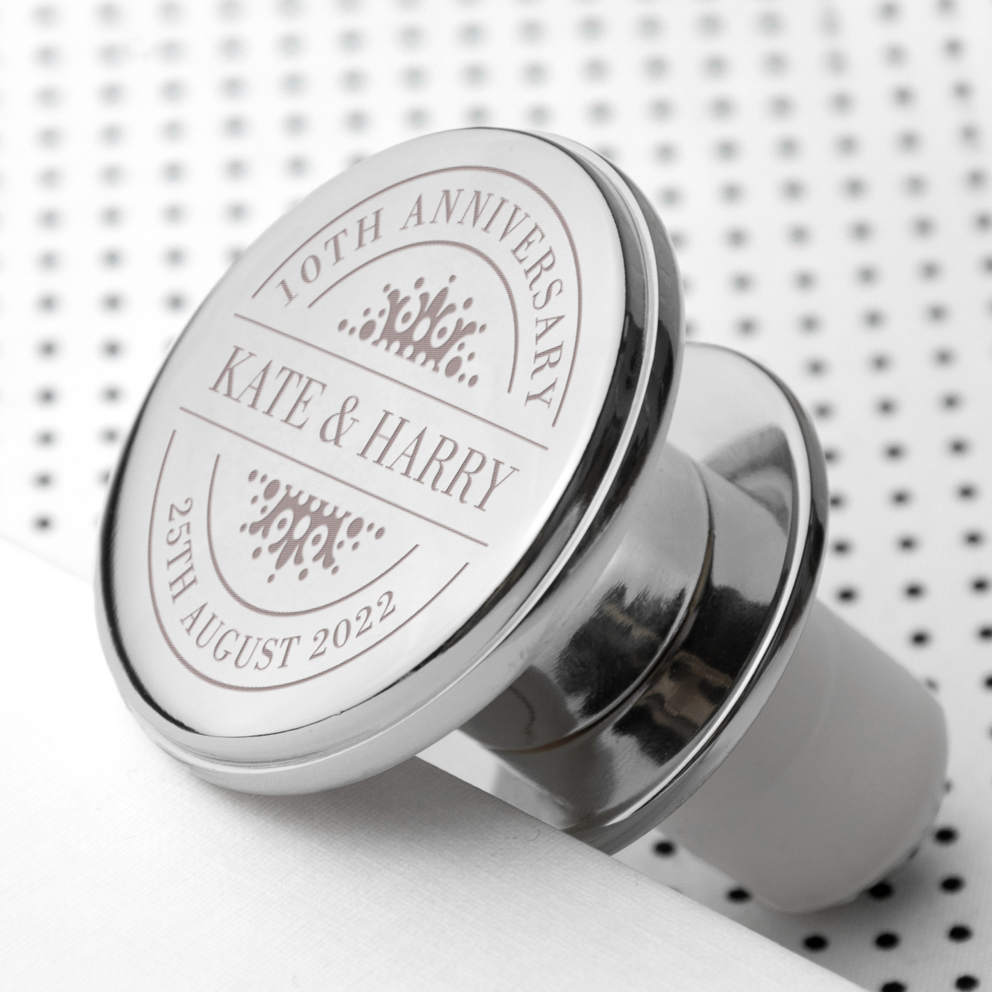 Personalised Silver Anniversary Bottle Stopper