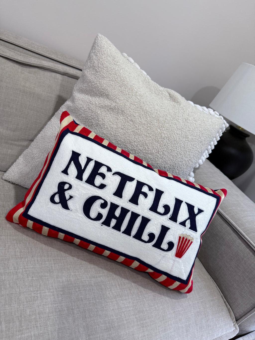 Netflix and Chill Needlepoint Cushion