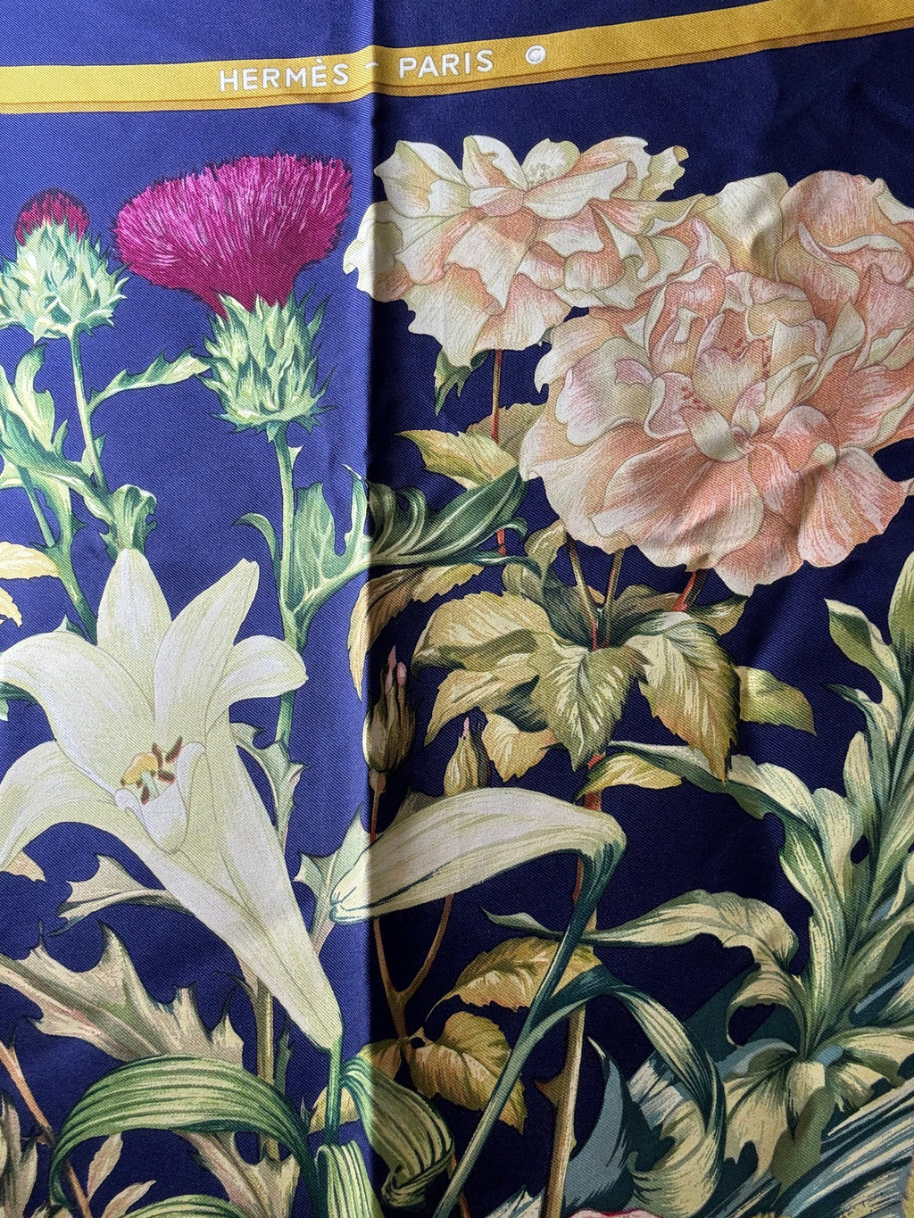 Vintage Silk Scarf in Jewel Tones