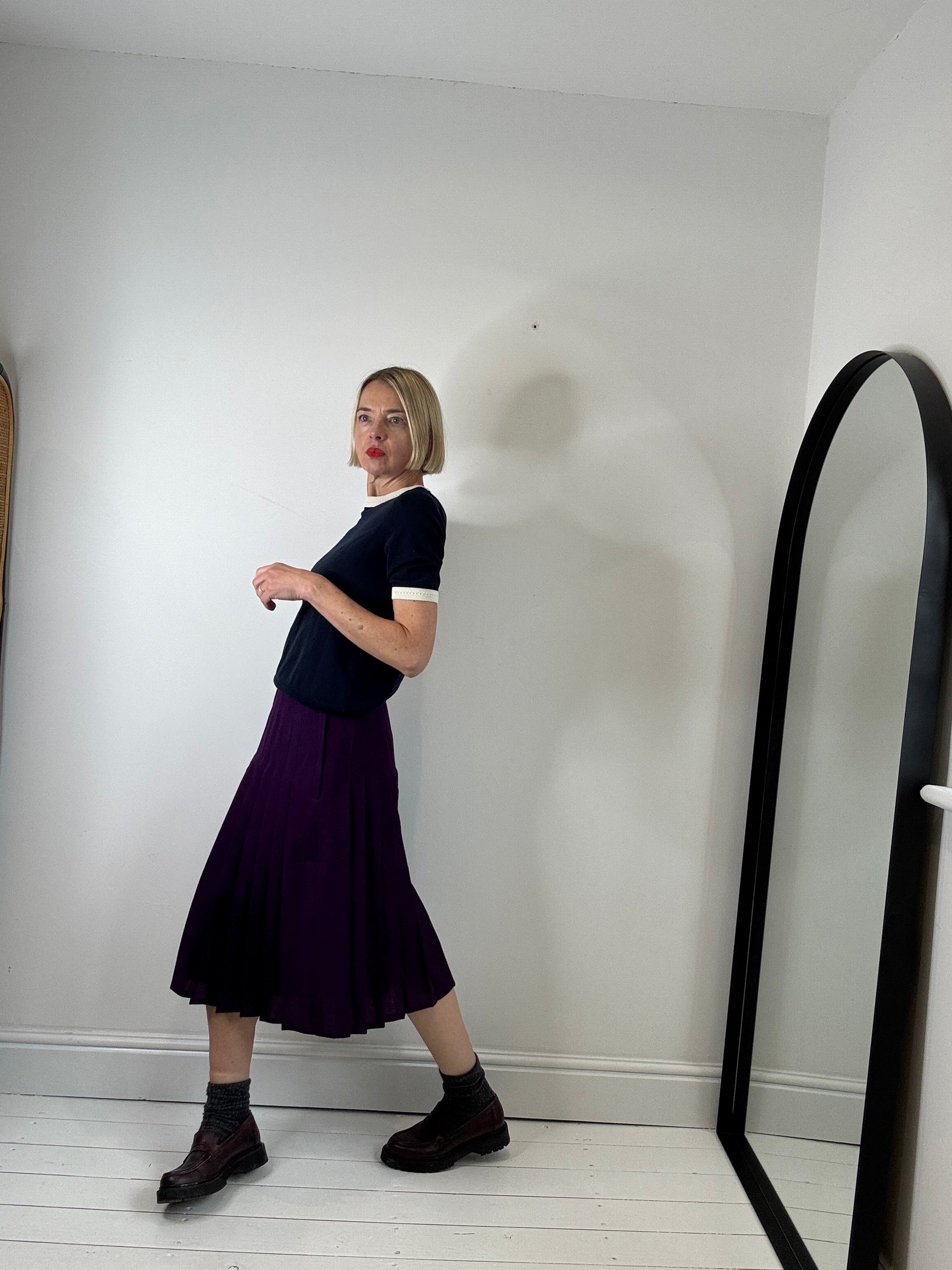 Contrast Trim Knitted Tee