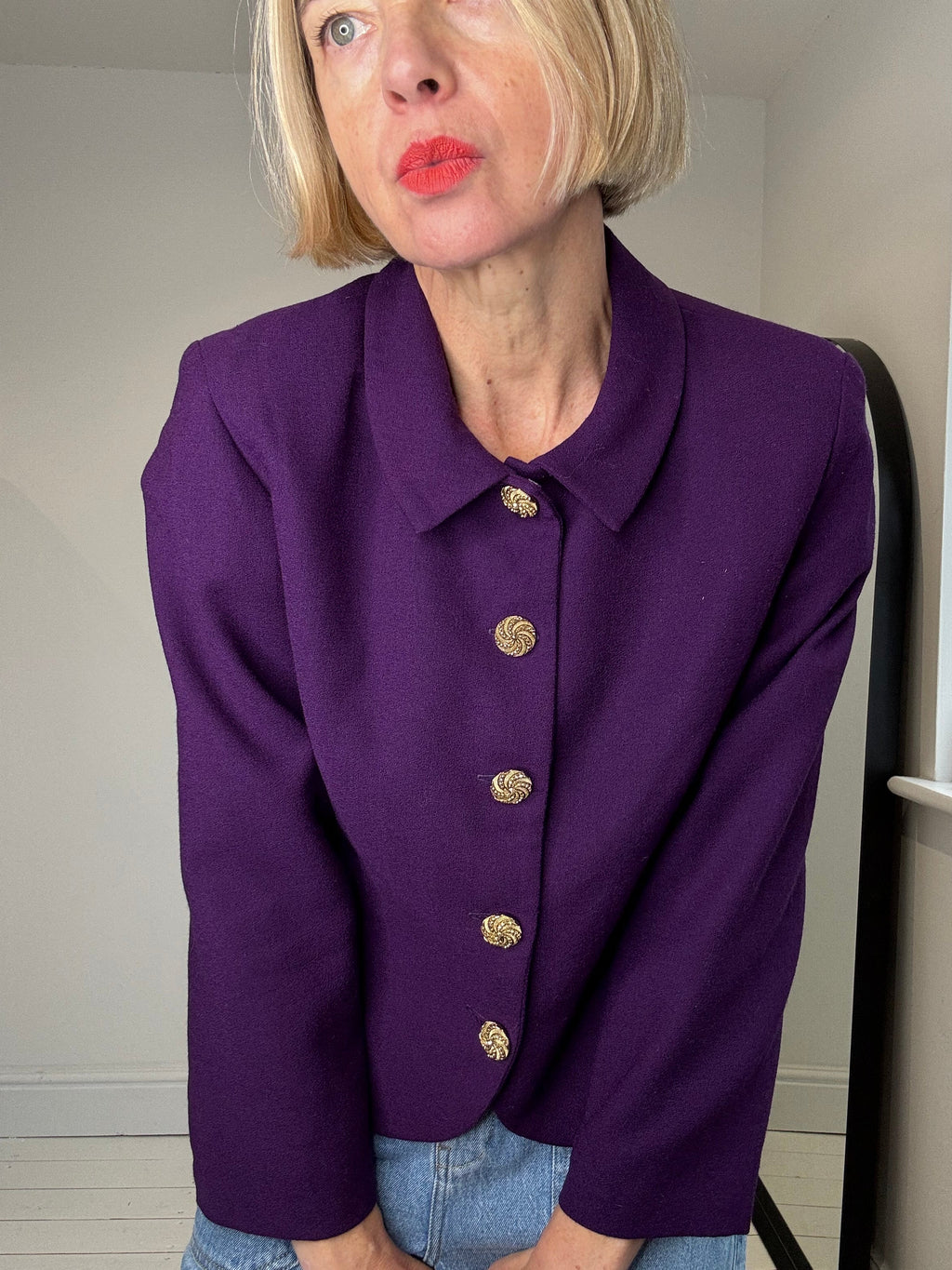 Violet Vintage Knife Pleat Skirt