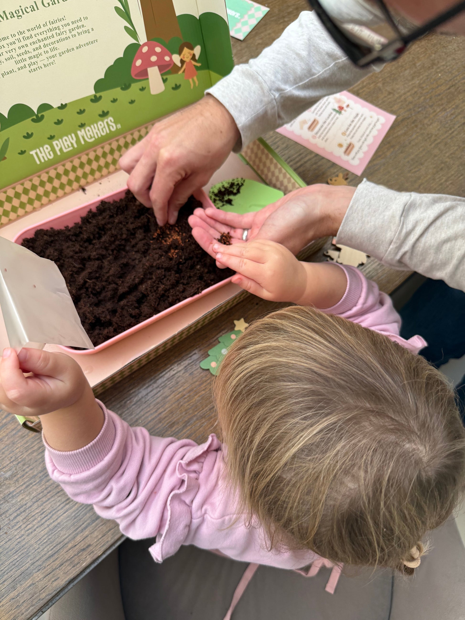 Fairy Garden Starter Kit with Apron, Tray, Shovel, Fairies, Soil and Seeds