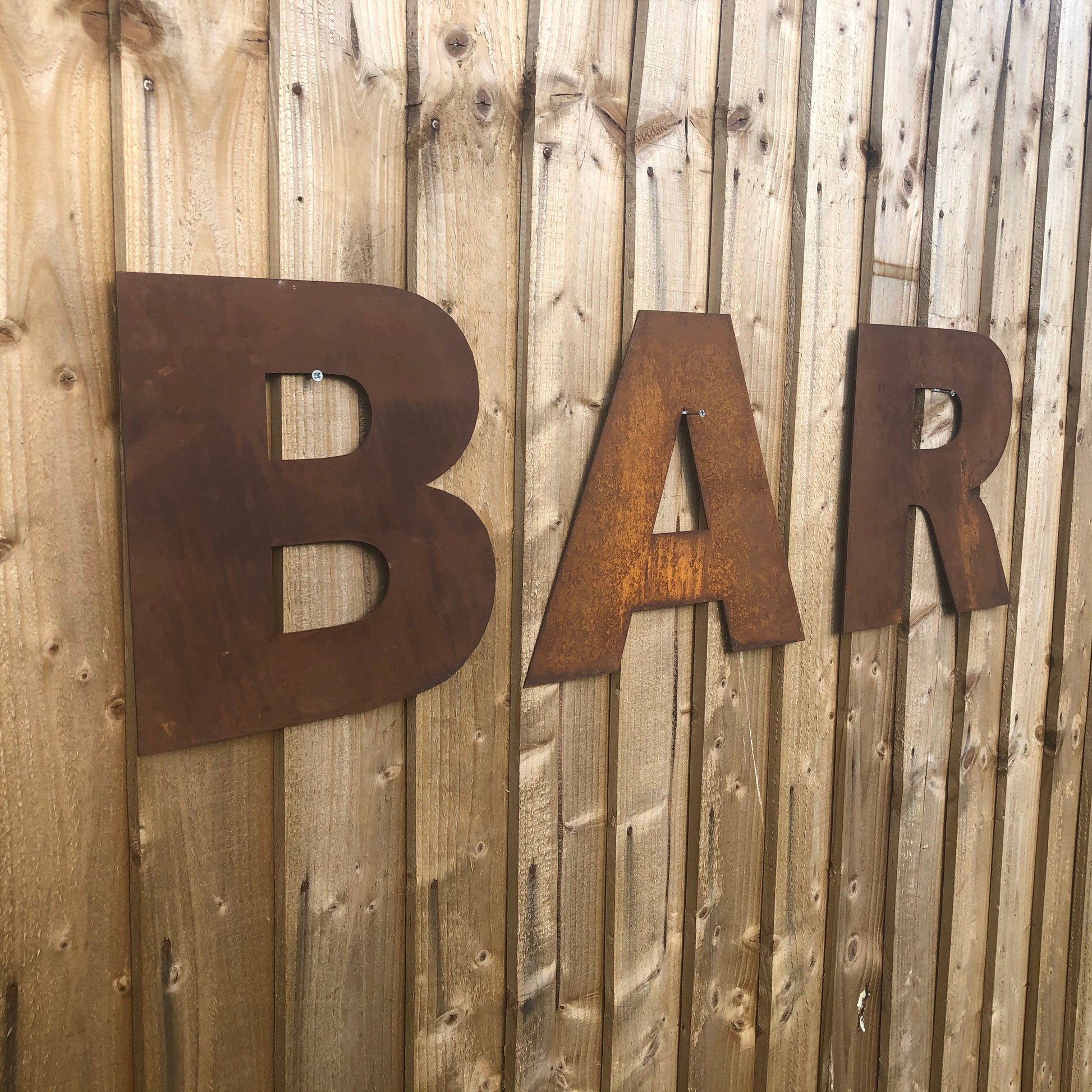 12 Inch Rusty Metal Letters A-Z 0-9