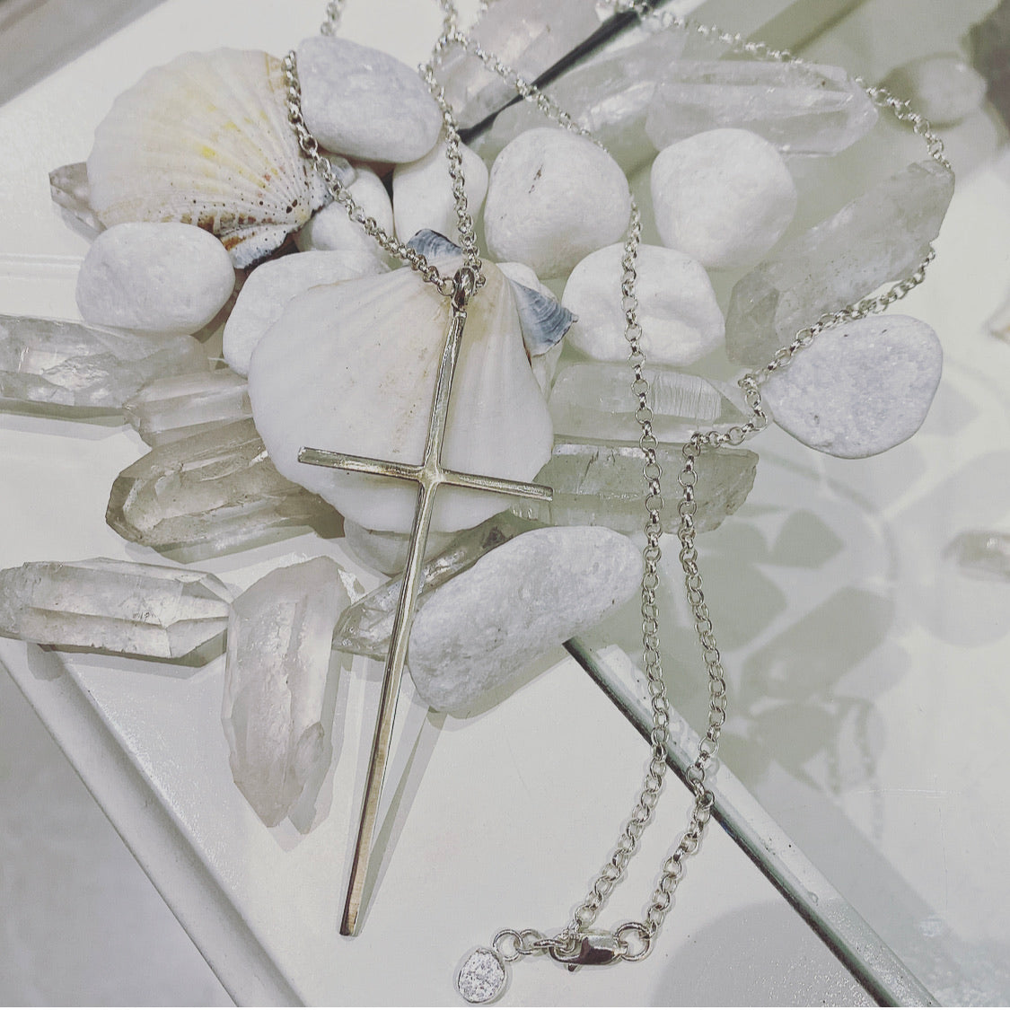 Large Sterling Silver Cross Necklace