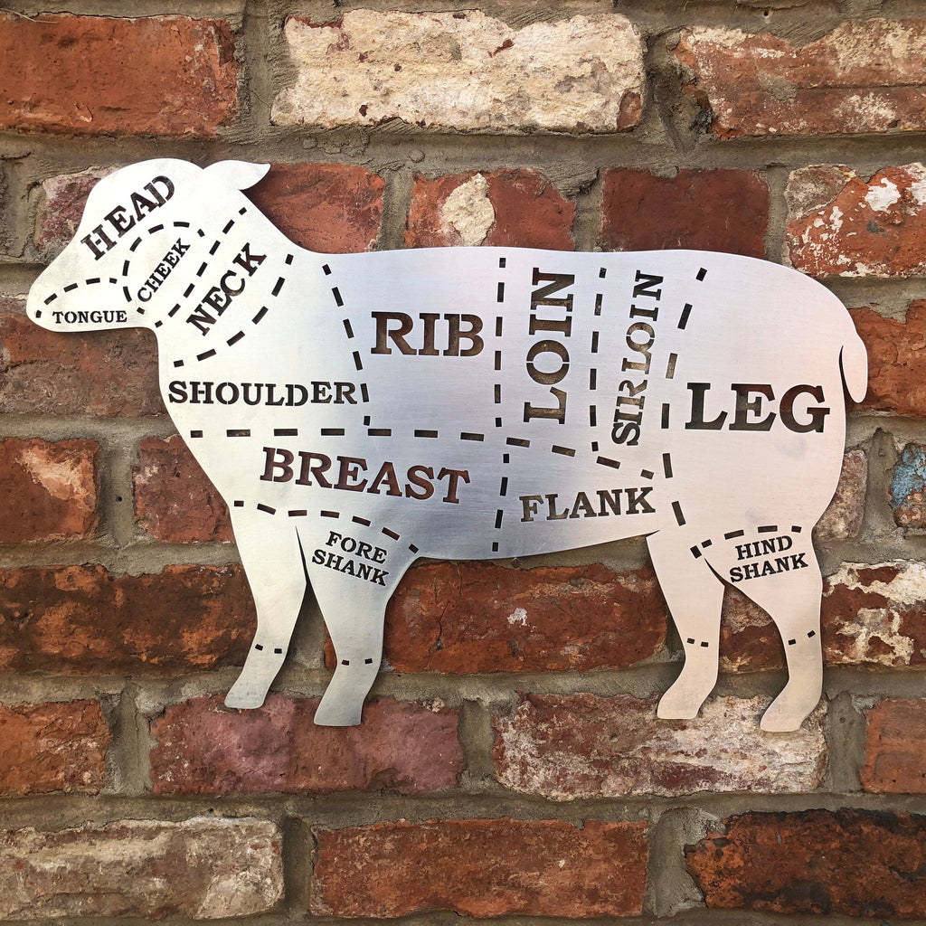 Galvanized Steel Butchers Lamb Wall Decoration