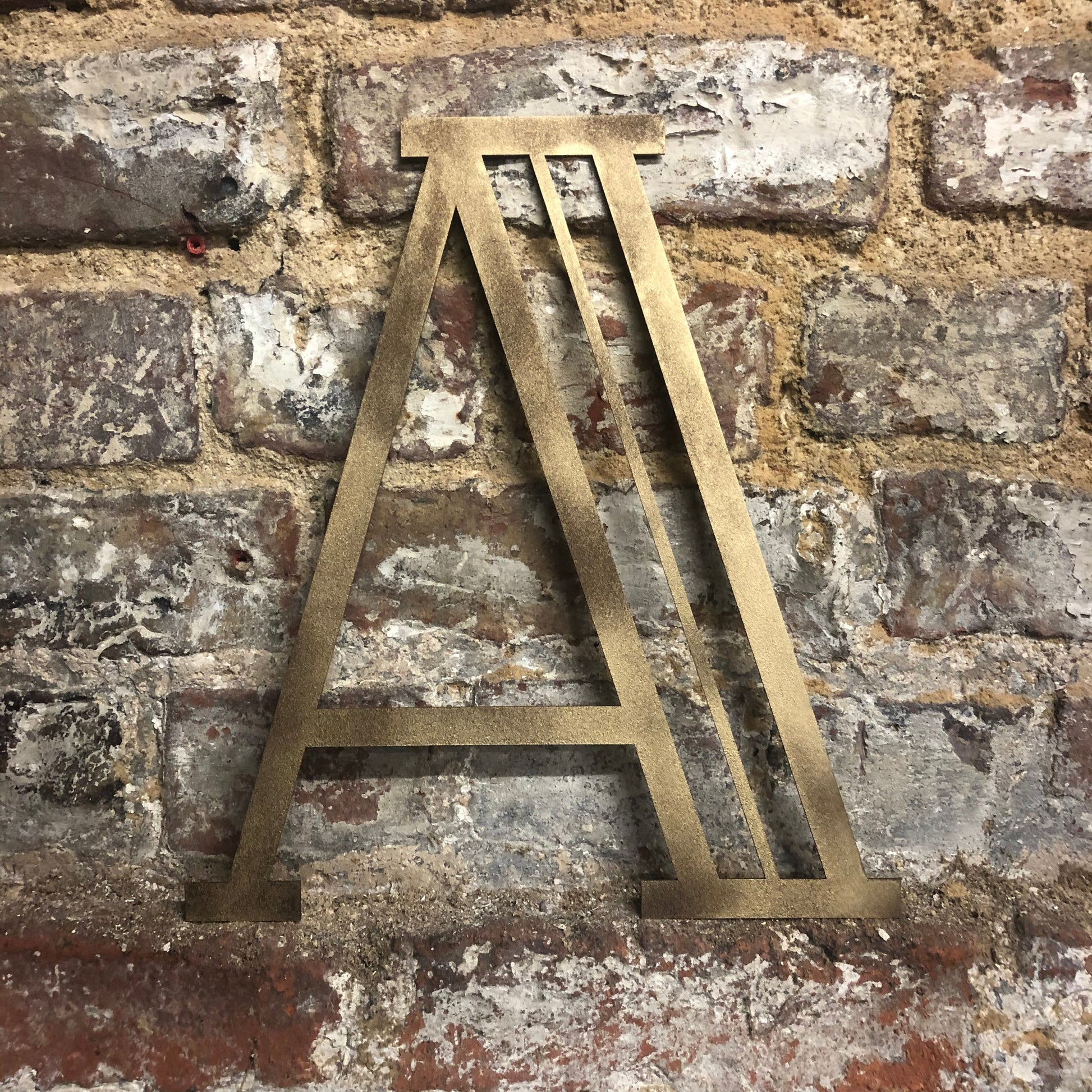 Gold Distressed Art Deco Metal Letters and Numbers 5 inch or 12 inch