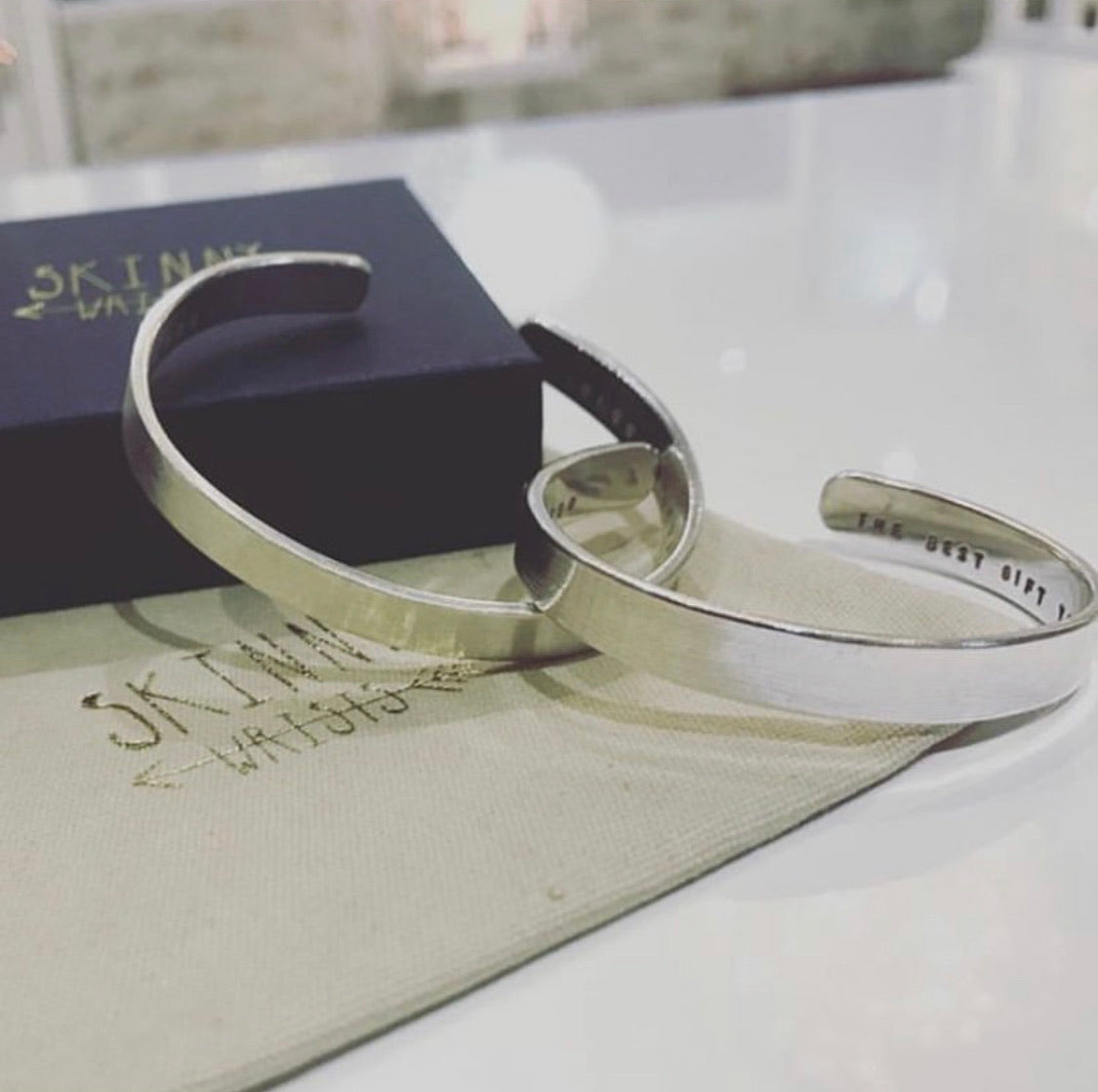 Personalised Chunky Silver Cuff Bangle