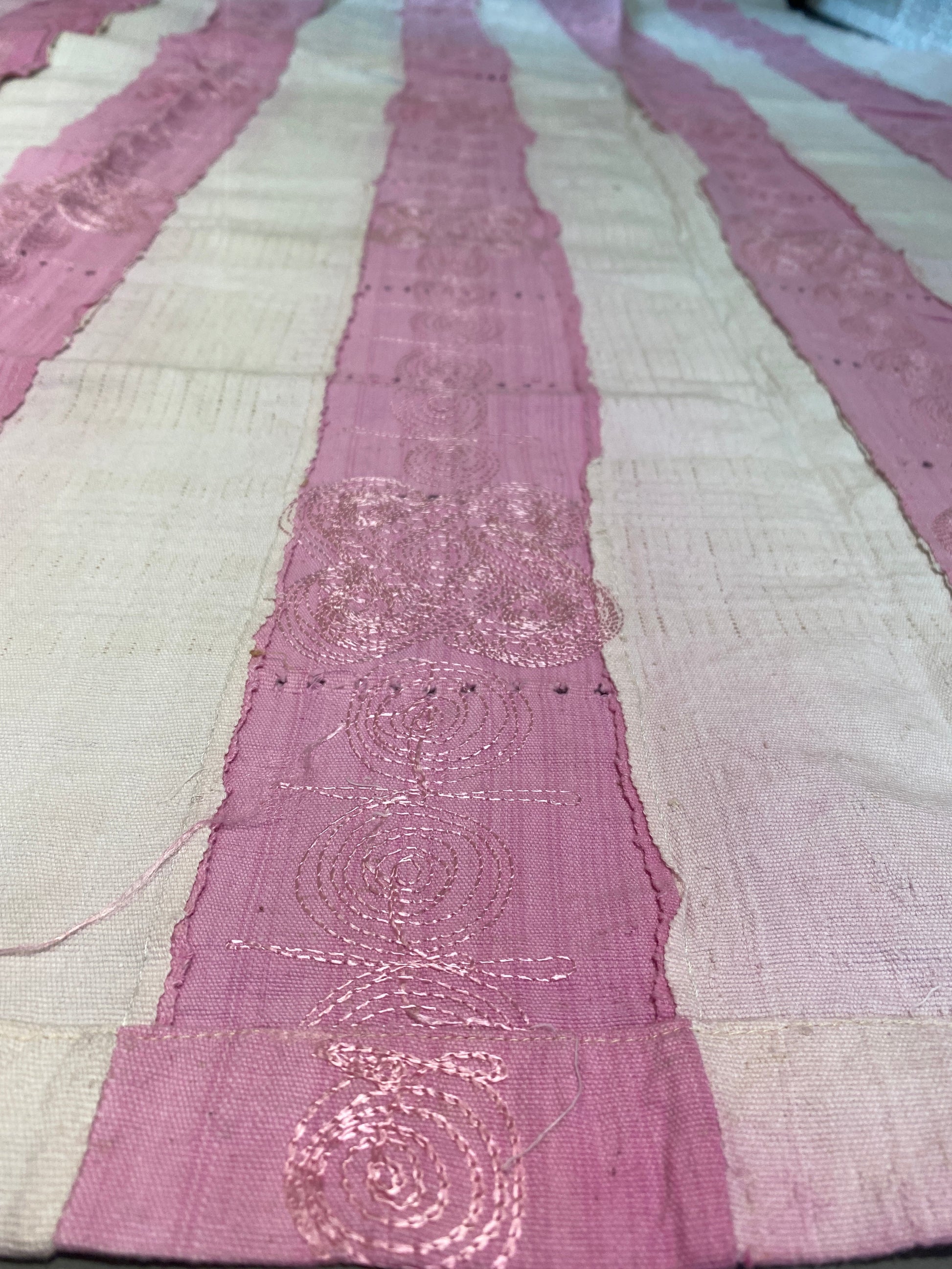 Aso Oke Cloth Throw 175x140cm Handstitched West African Textile