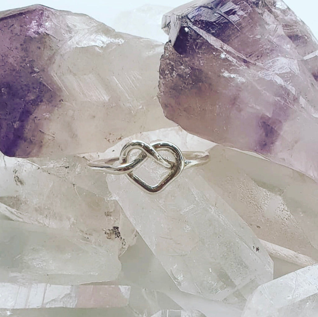 Heart Knot Ring in Sterling Silver
