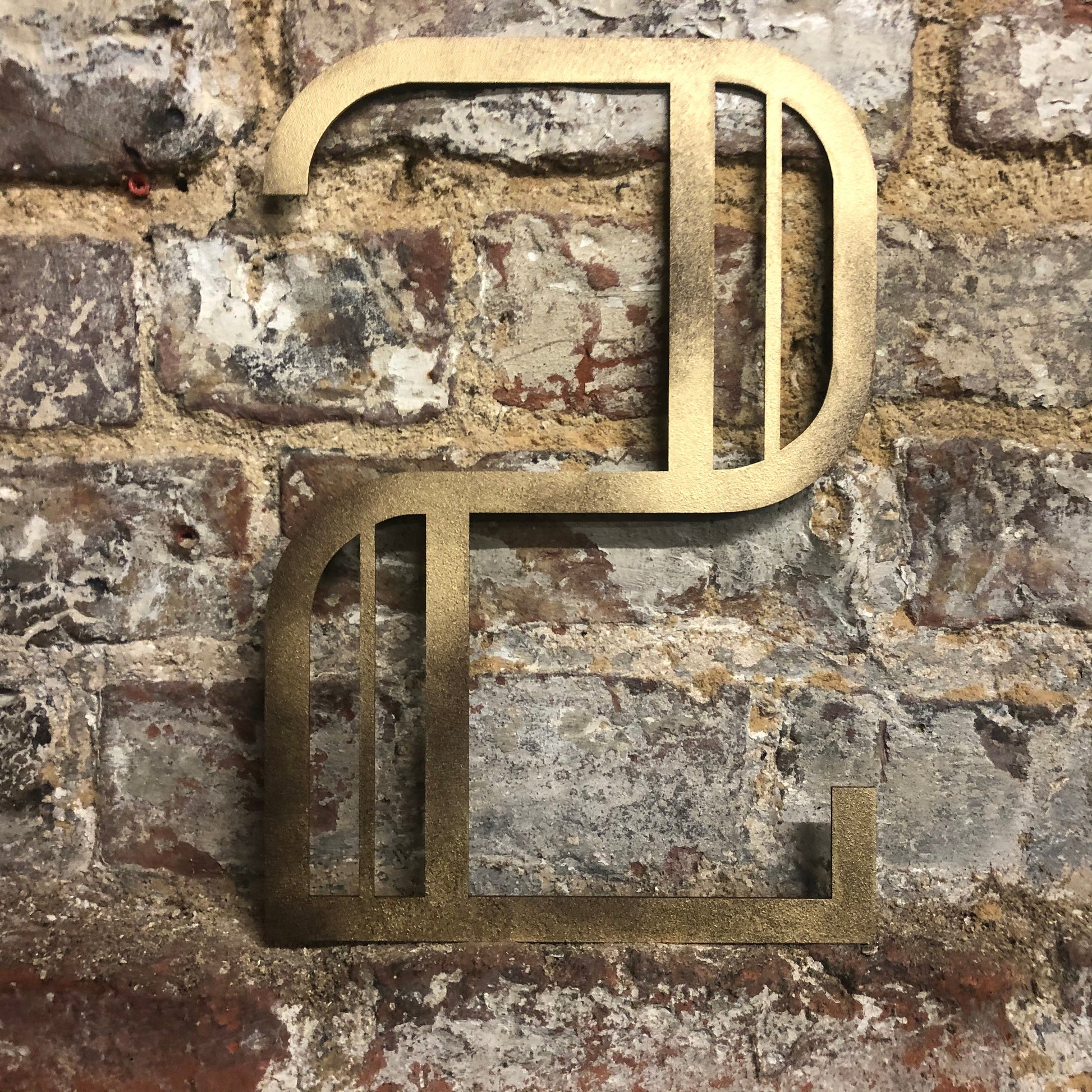 Gold Distressed Art Deco Metal Letters and Numbers 5 inch or 12 inch
