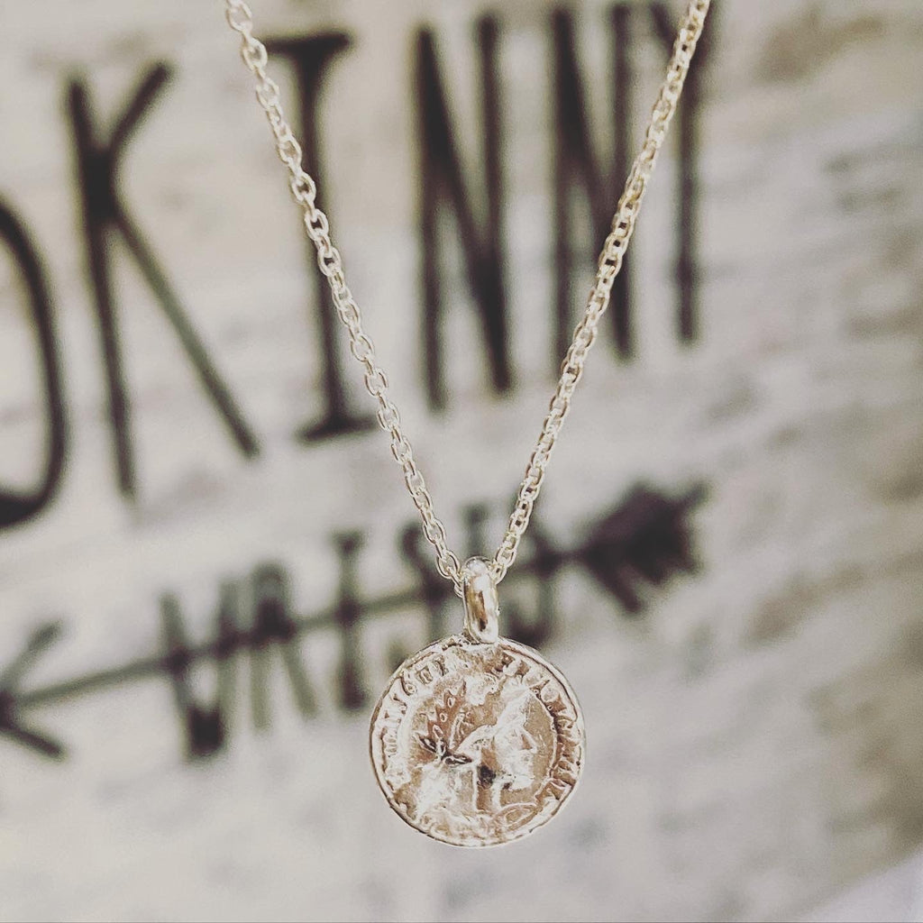 Roman Coin Sterling Silver Necklace