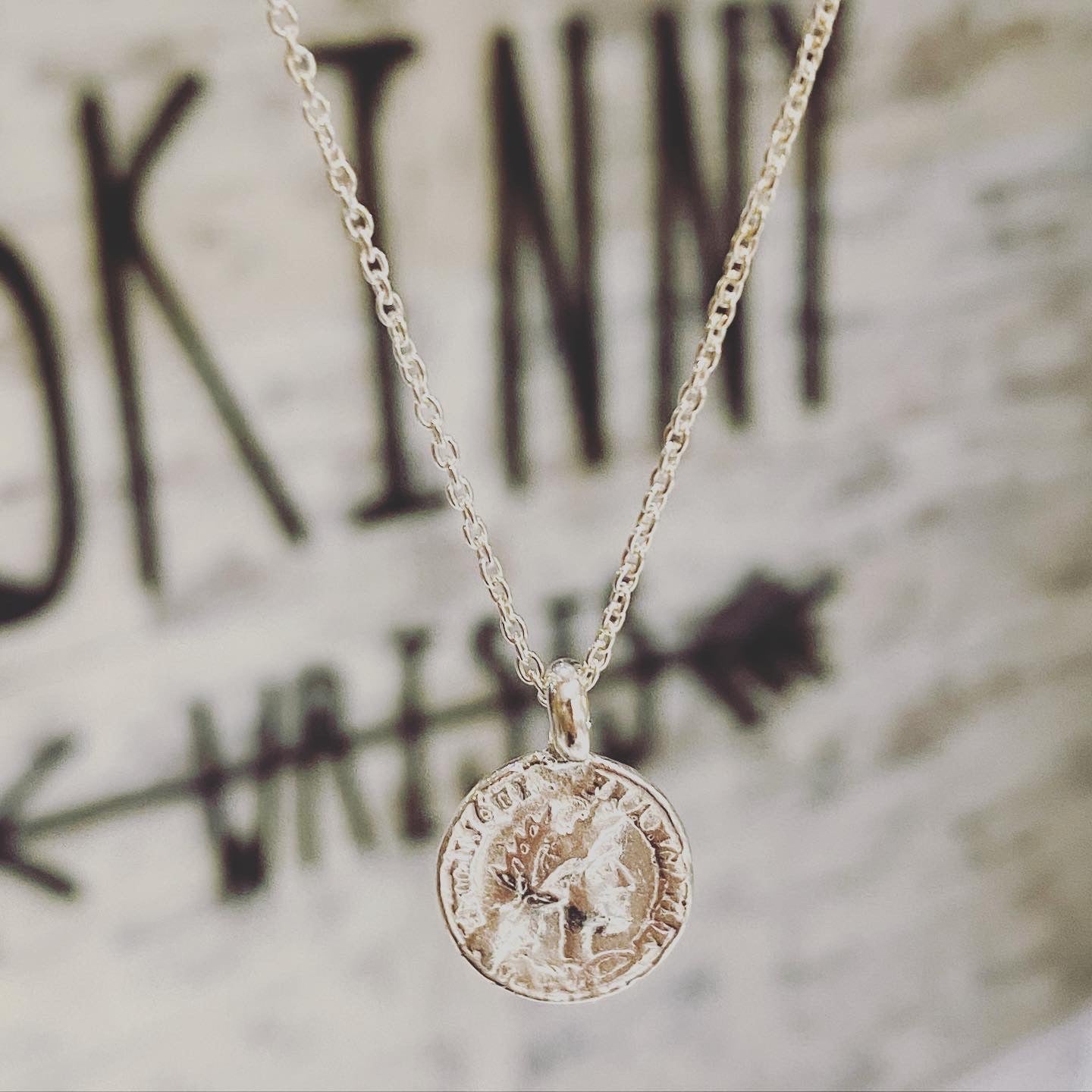 Roman Coin Sterling Silver Necklace
