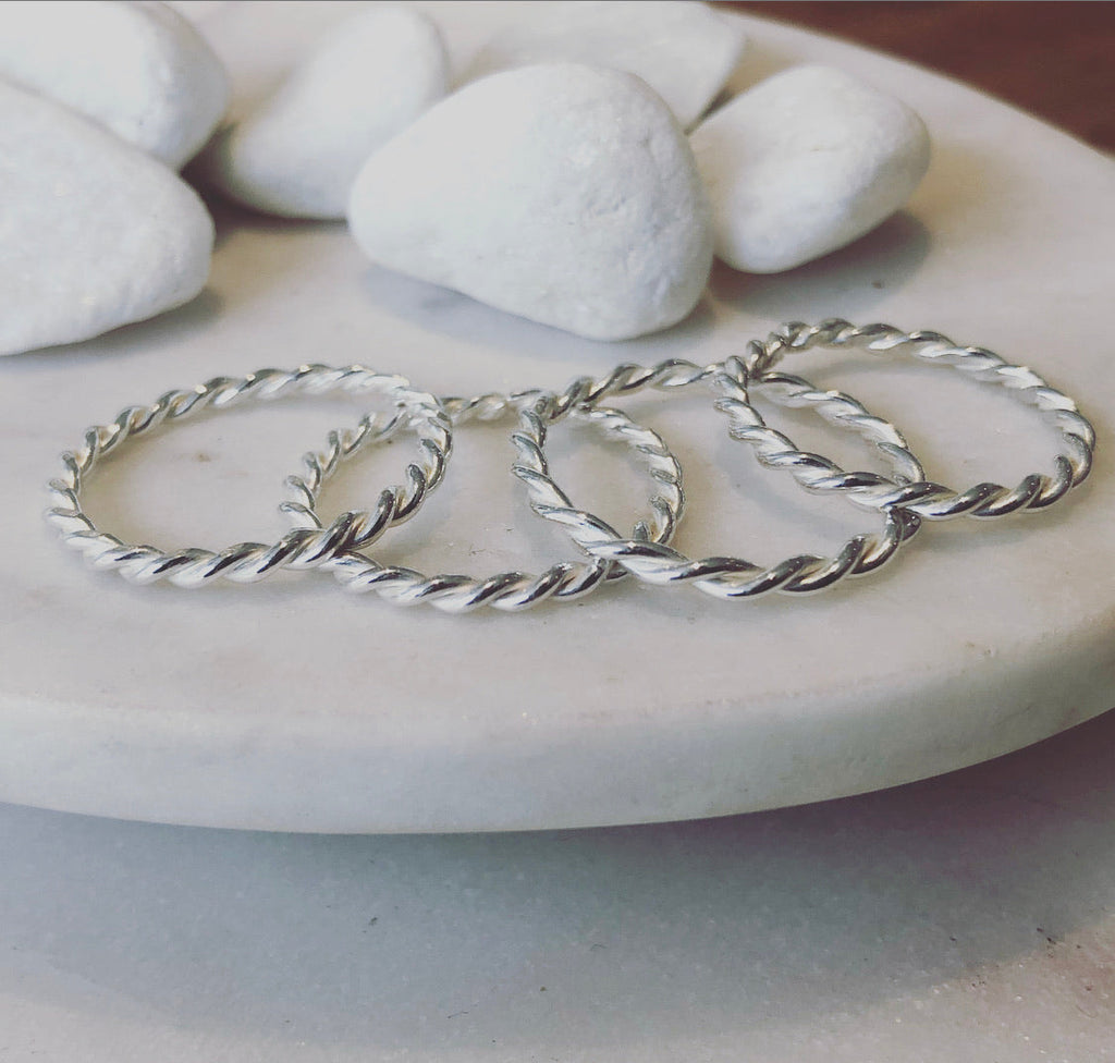 Twisted Sterling Silver Stacking Rings