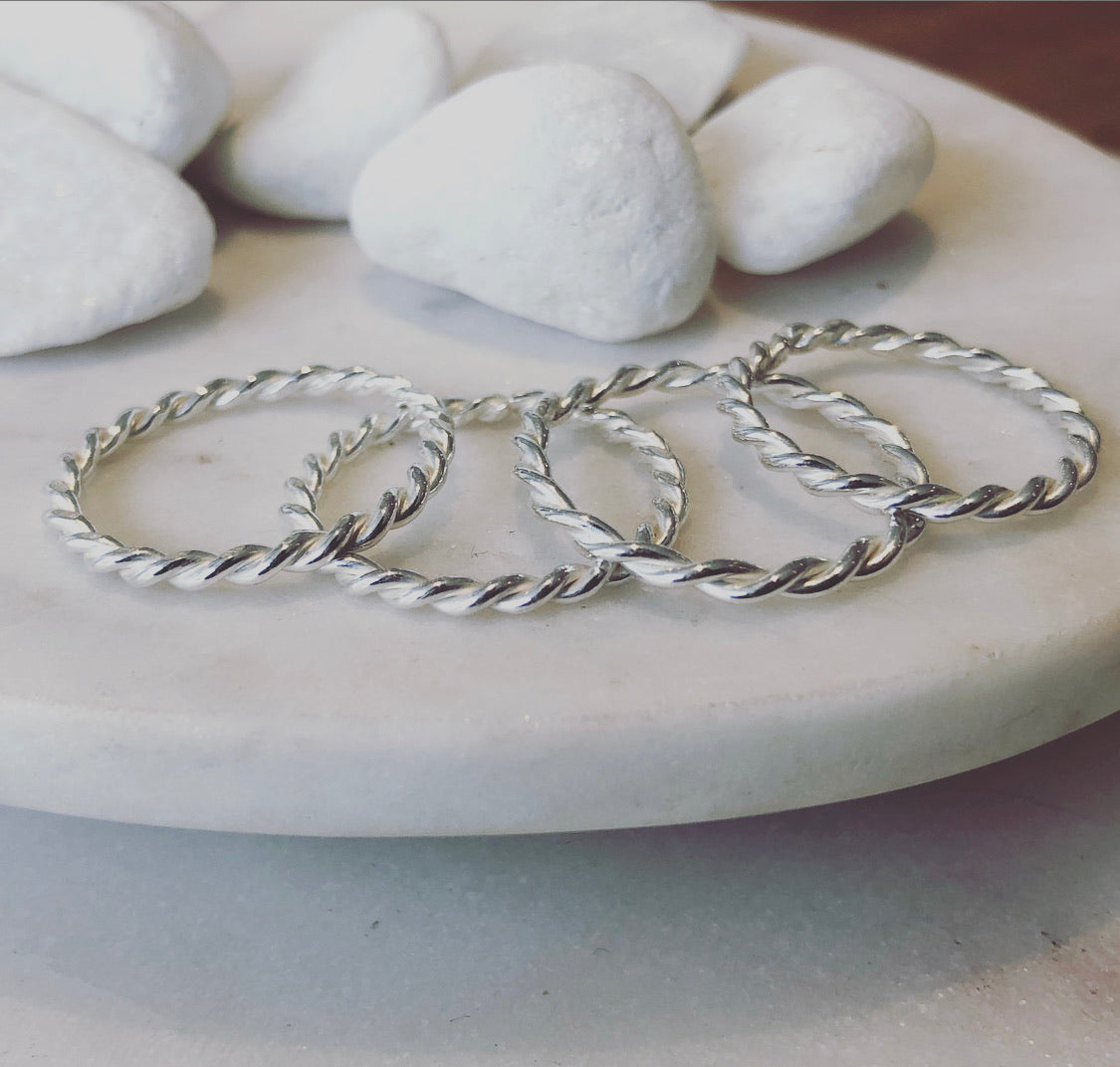 Twisted Sterling Silver Stacking Rings